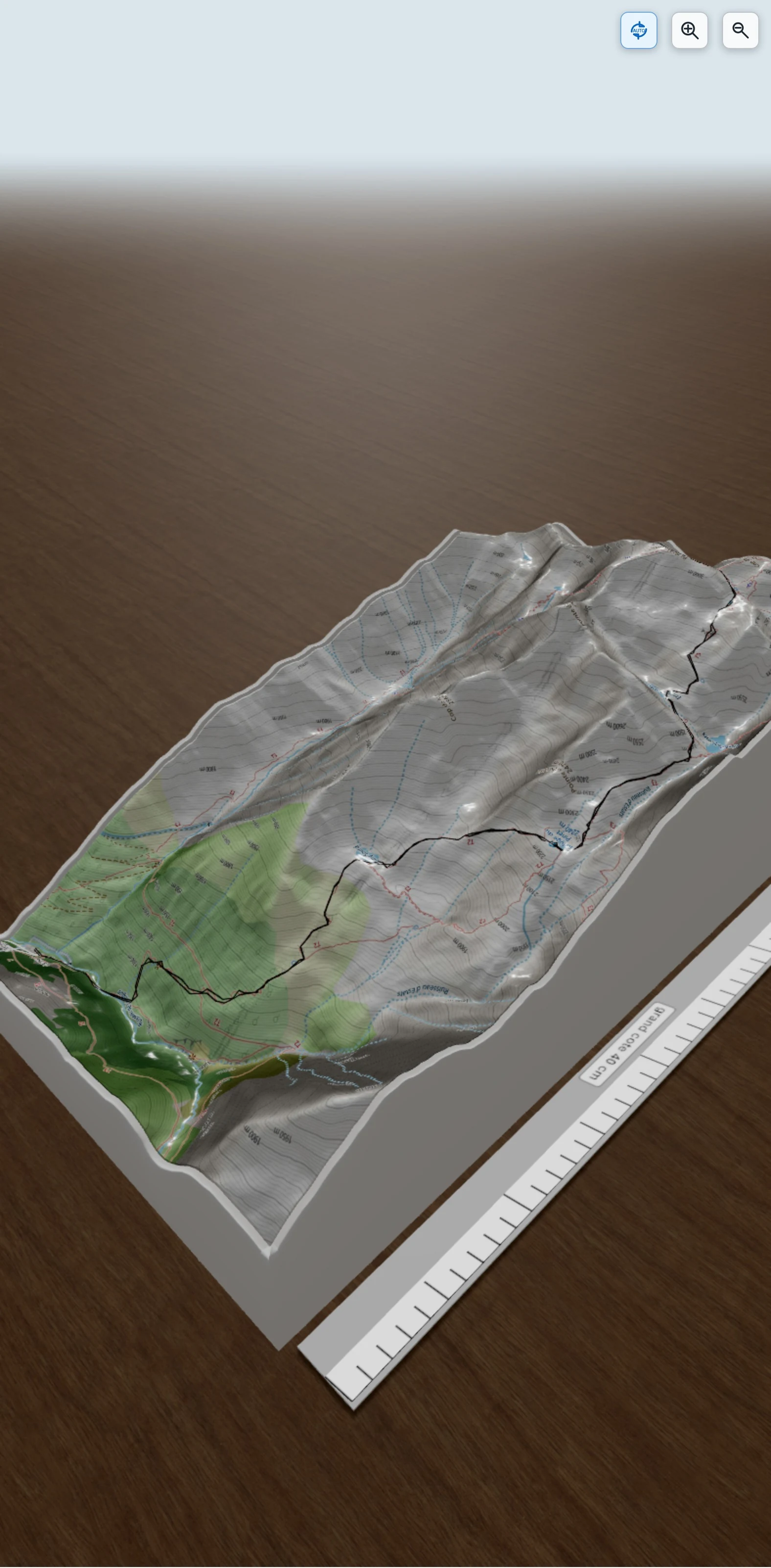 Carte en relief 3D de Pic du Montcalm, avec relief topographique