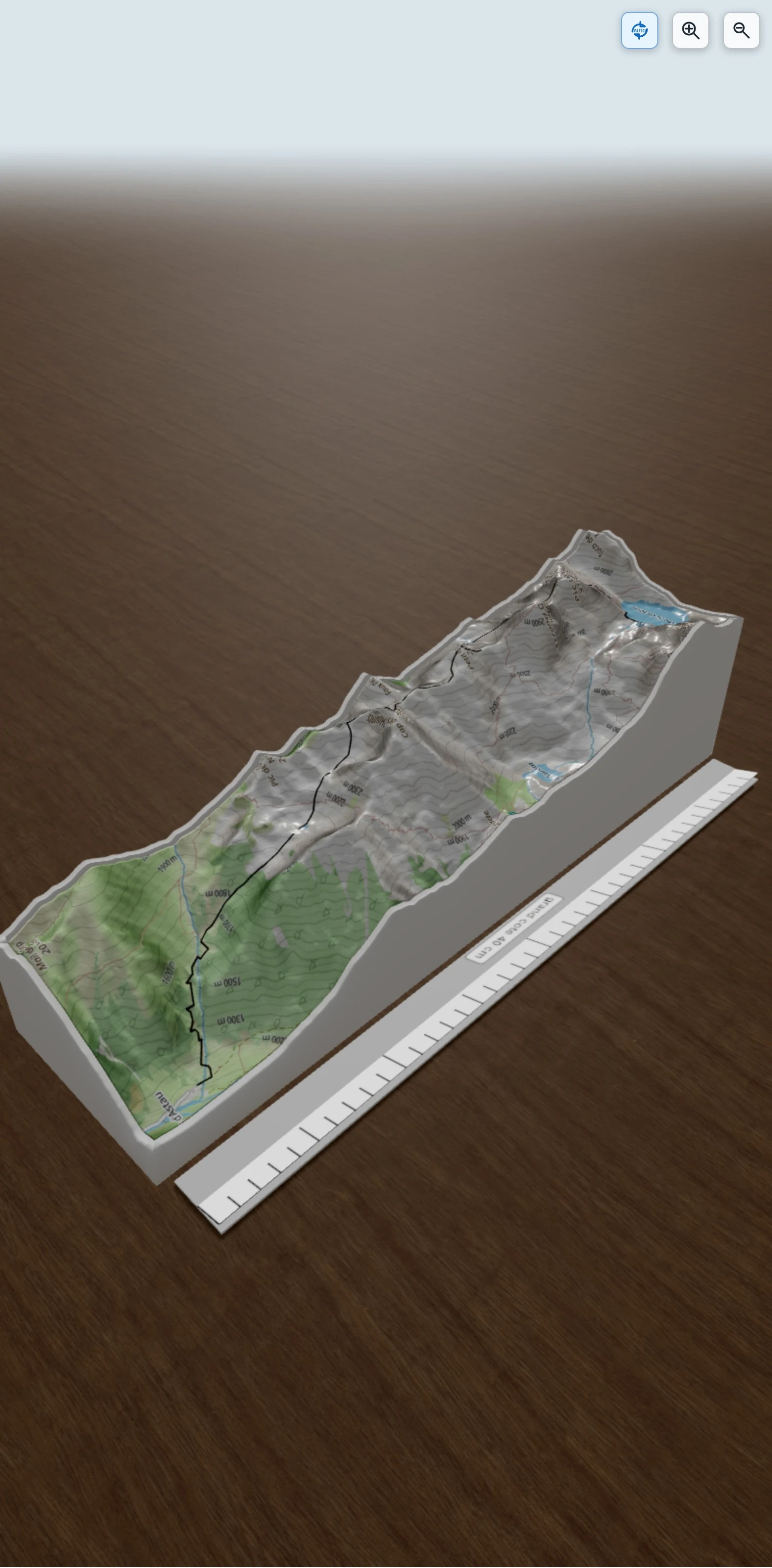 Carte en relief 3D de Pic Lézat (3107m), avec relief topographique