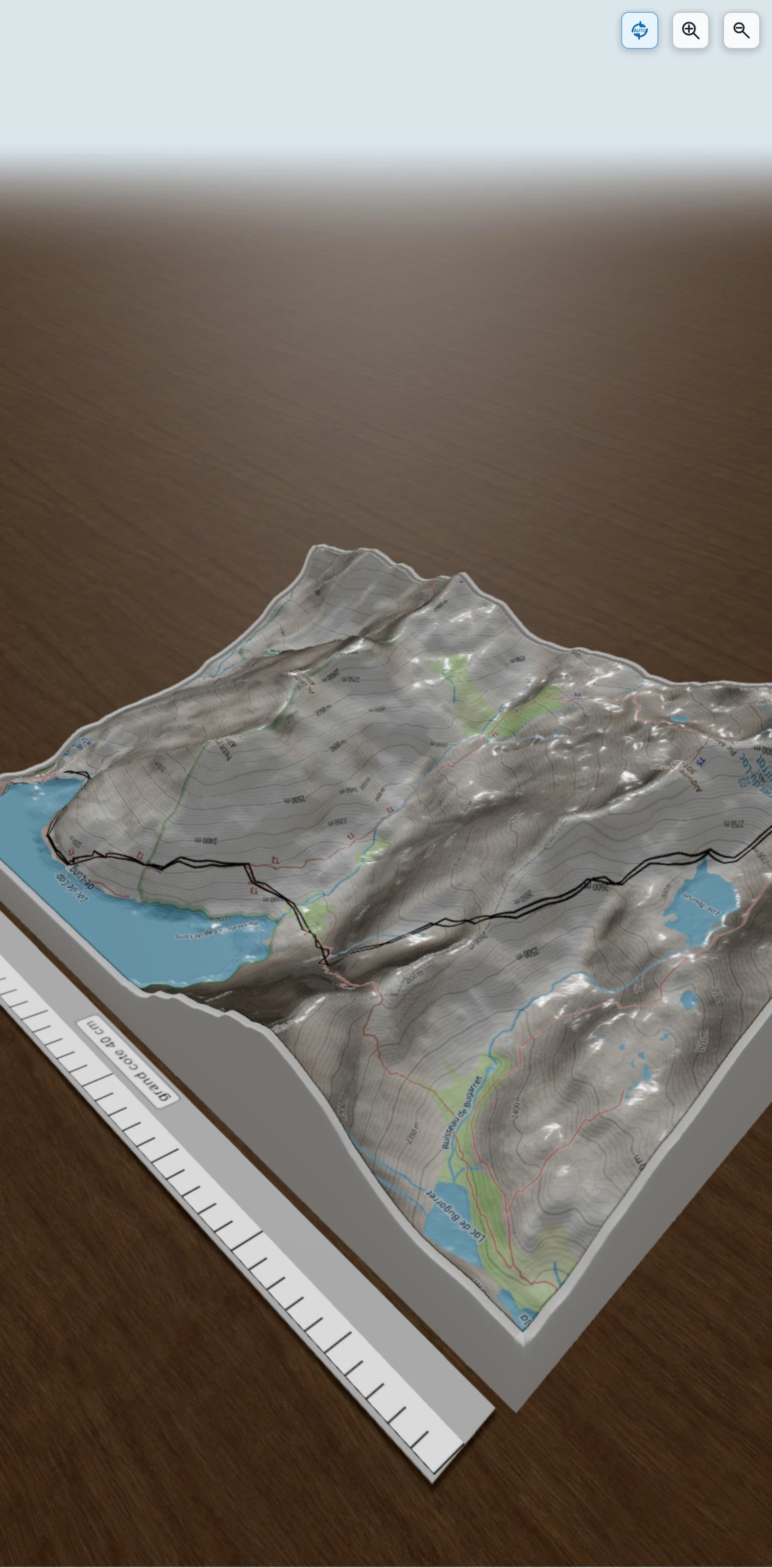 Carte en relief 3D de Pic Long (3192m), avec relief topographique