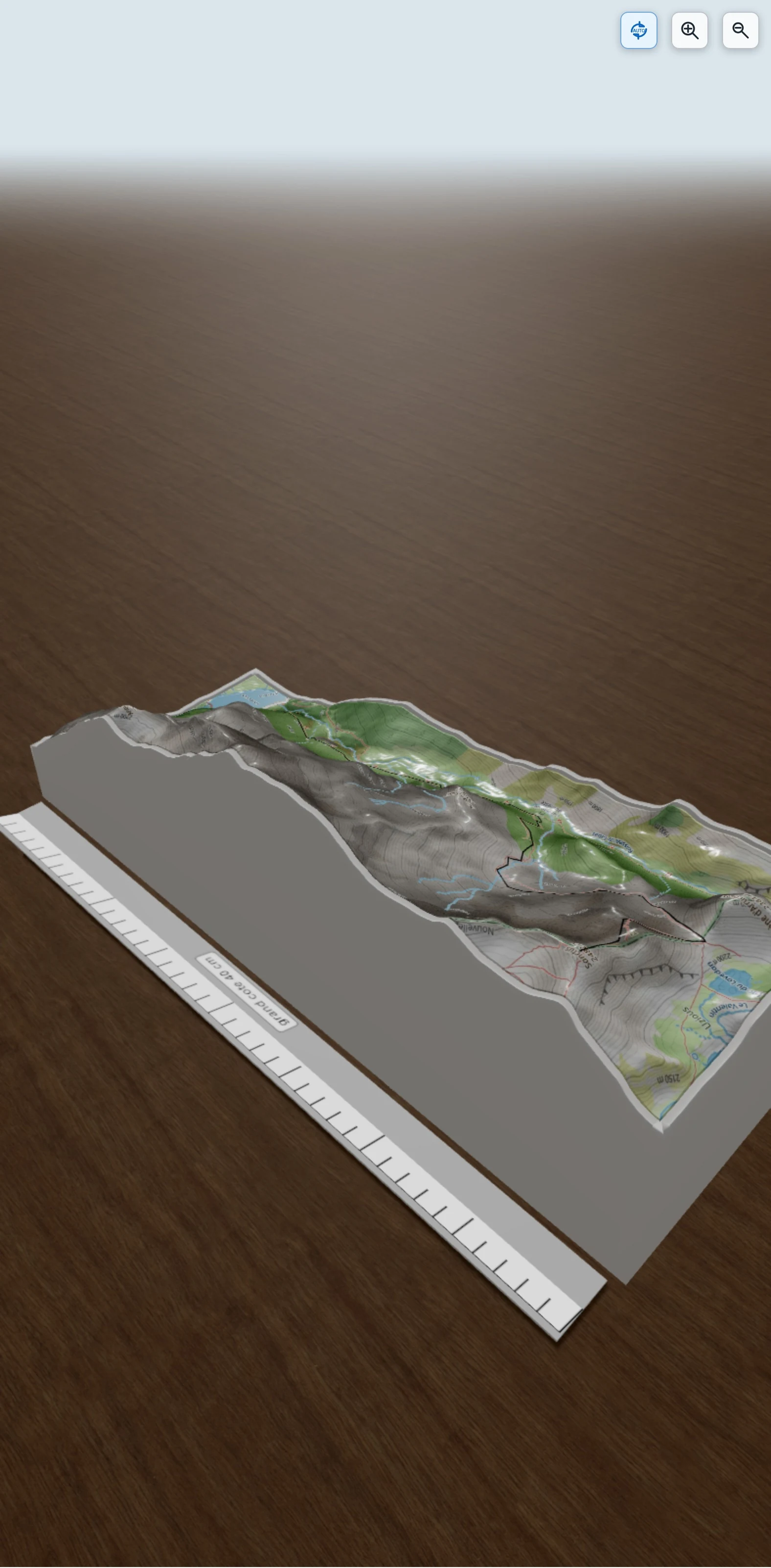 Carte en relief 3D de 459 - pic sanctus, avec relief topographique