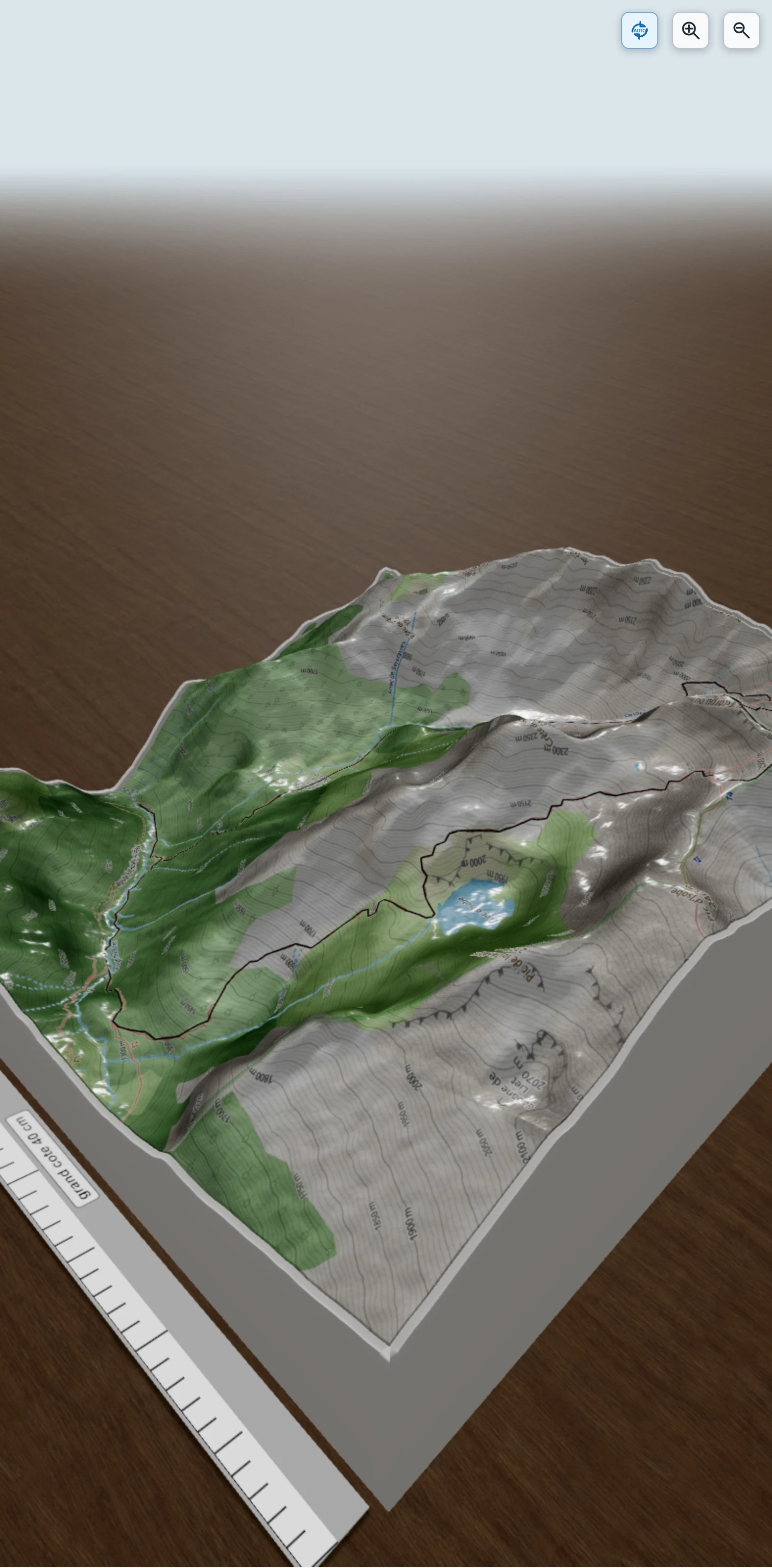Carte en relief 3D de Pic sesque, avec relief topographique