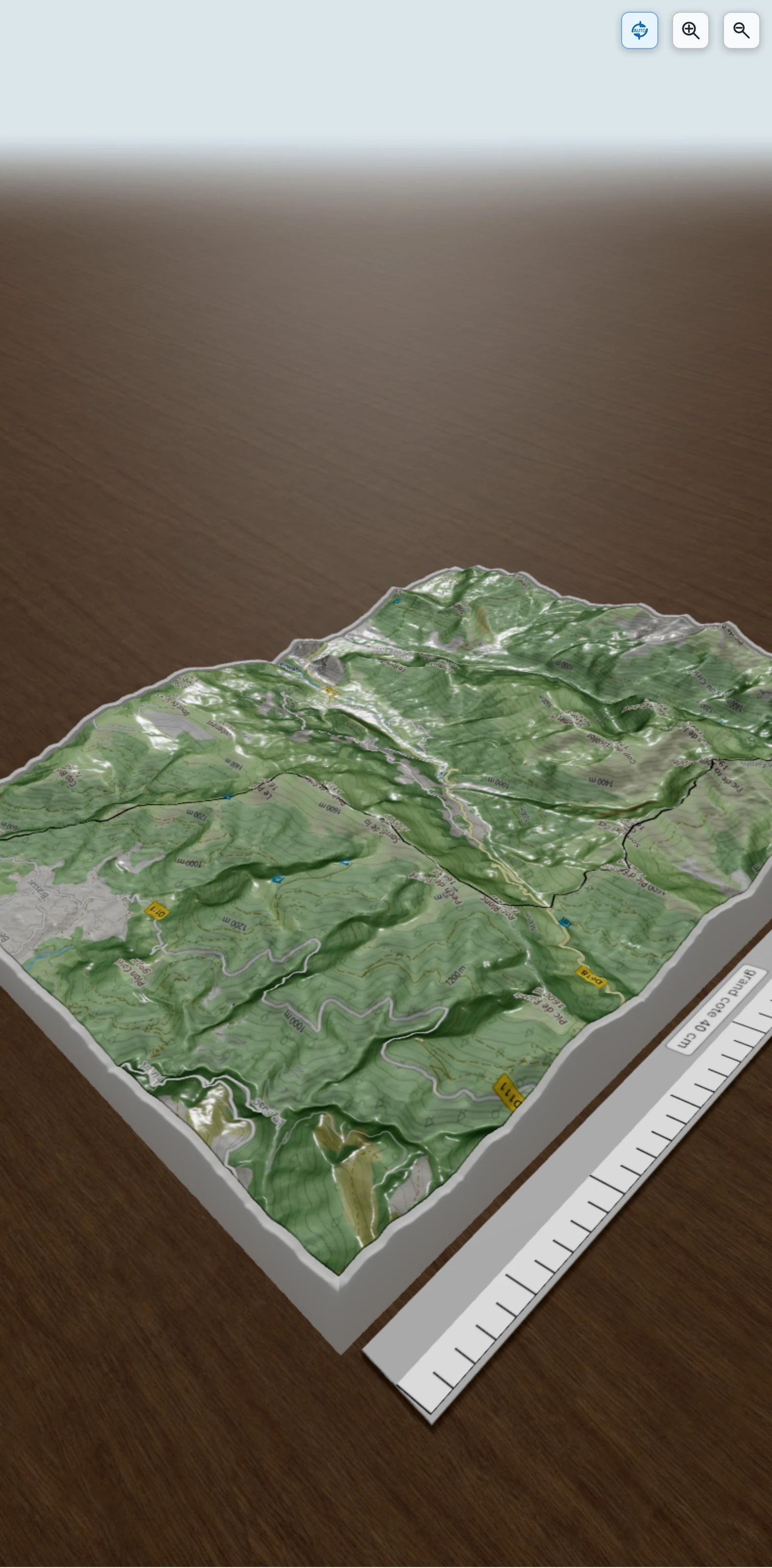 Carte en relief 3D de picdes3seigneurs, avec relief topographique