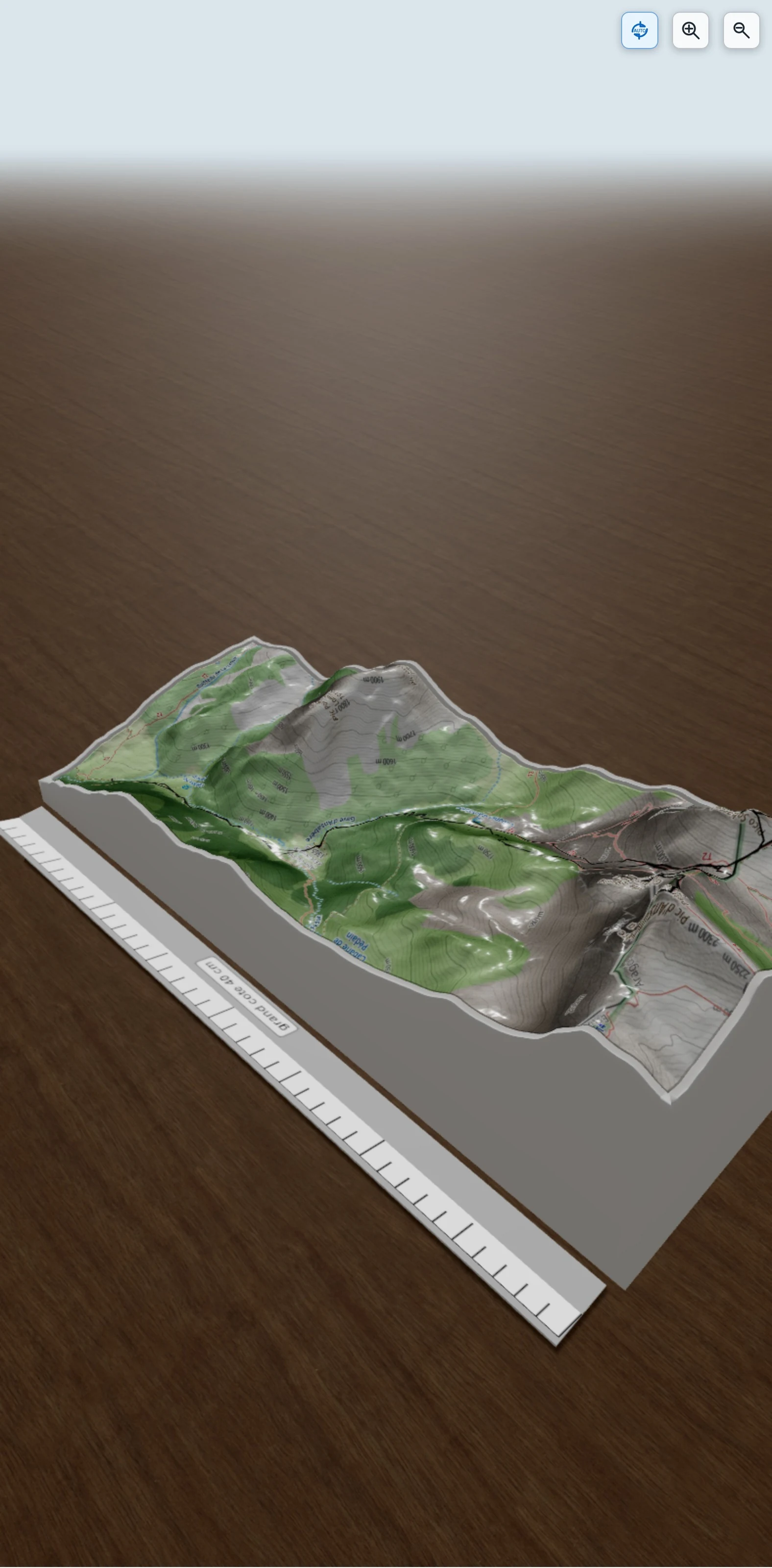Carte en relief 3D de Pics d'Ansabère et de Pétragème, avec relief topographique