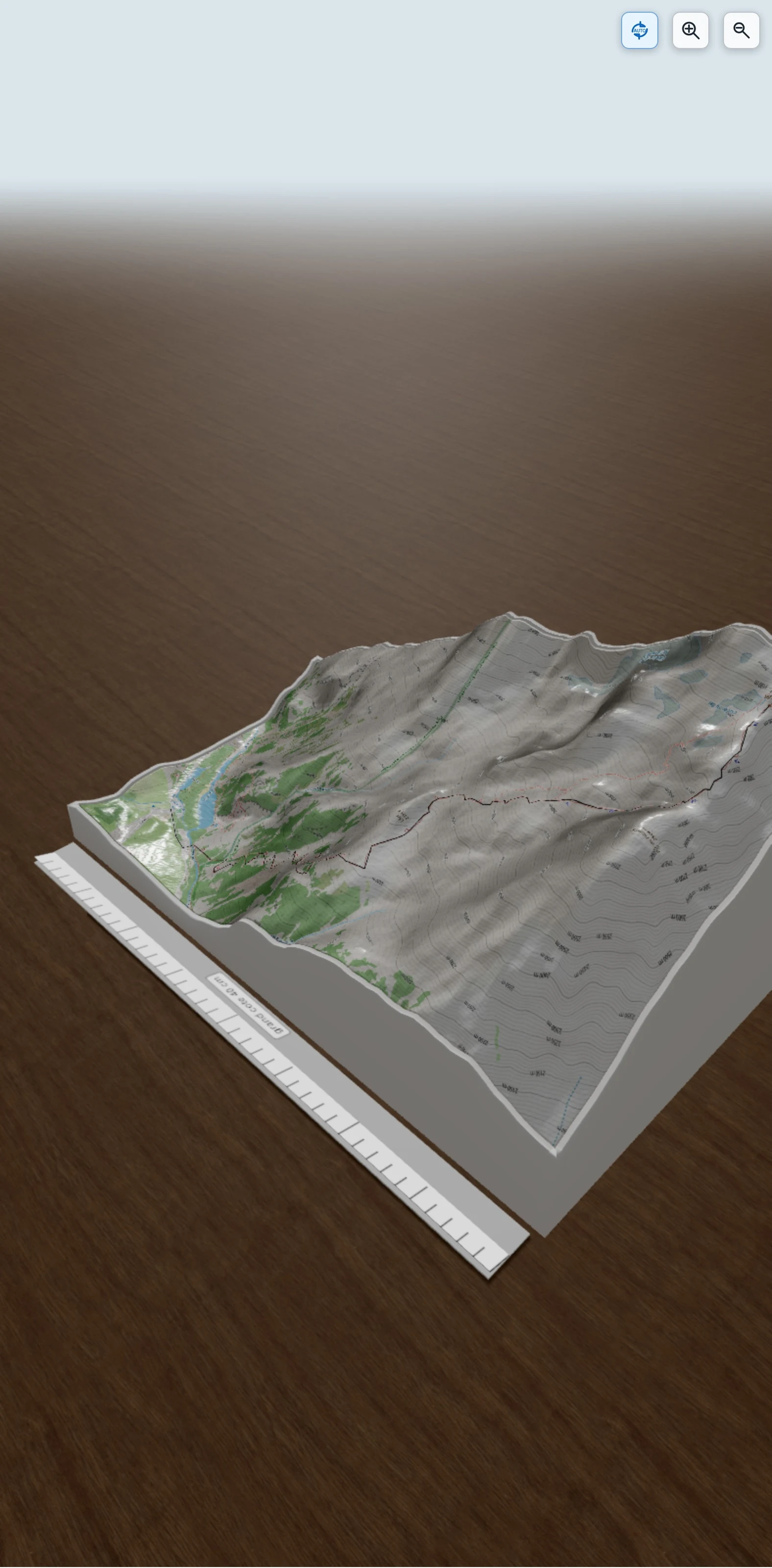 Carte en relief 3D de Pied du col à col du bec ou glacier du bec, avec relief topographique