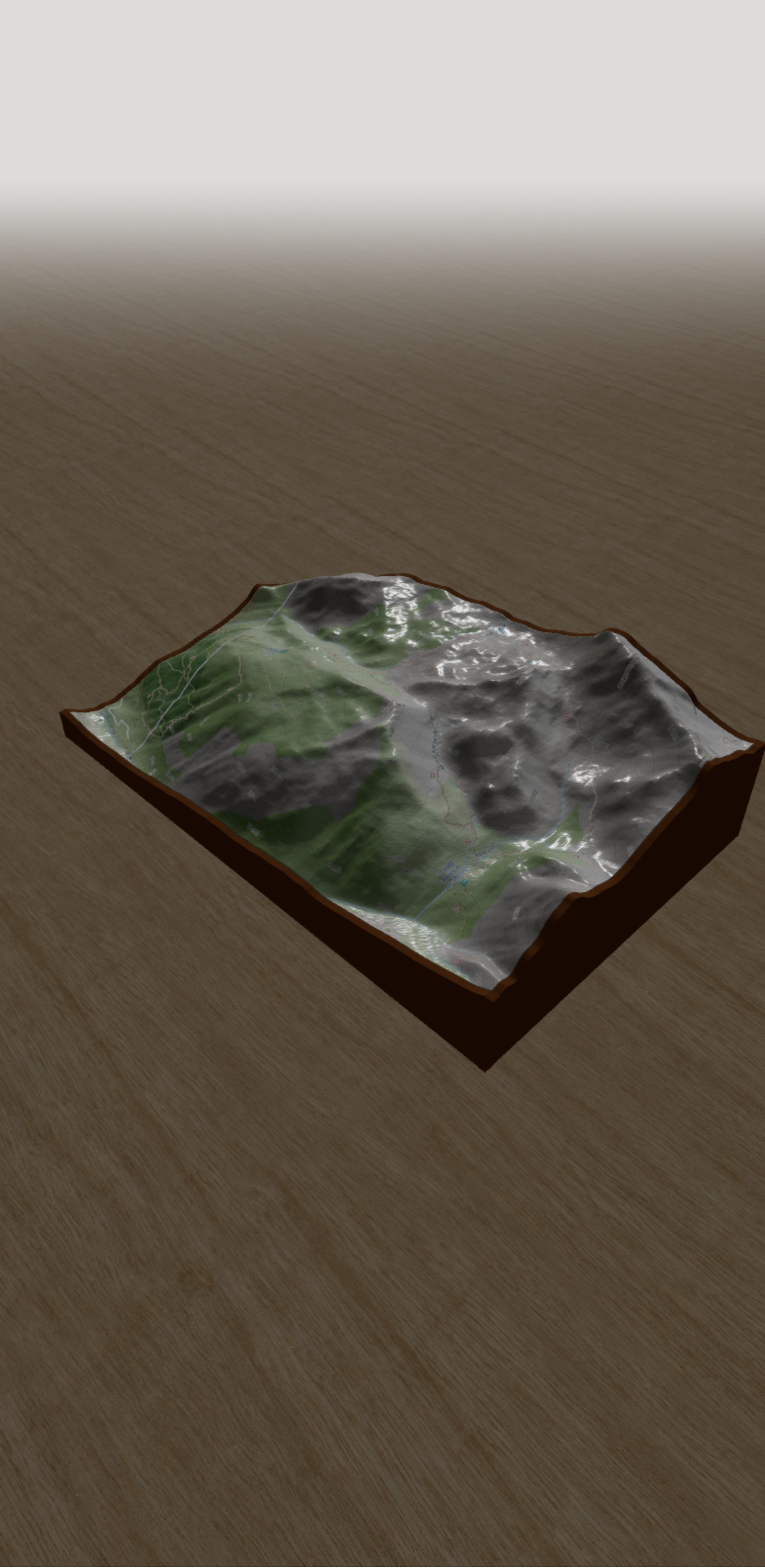 Rendu 3D de la carte en relief