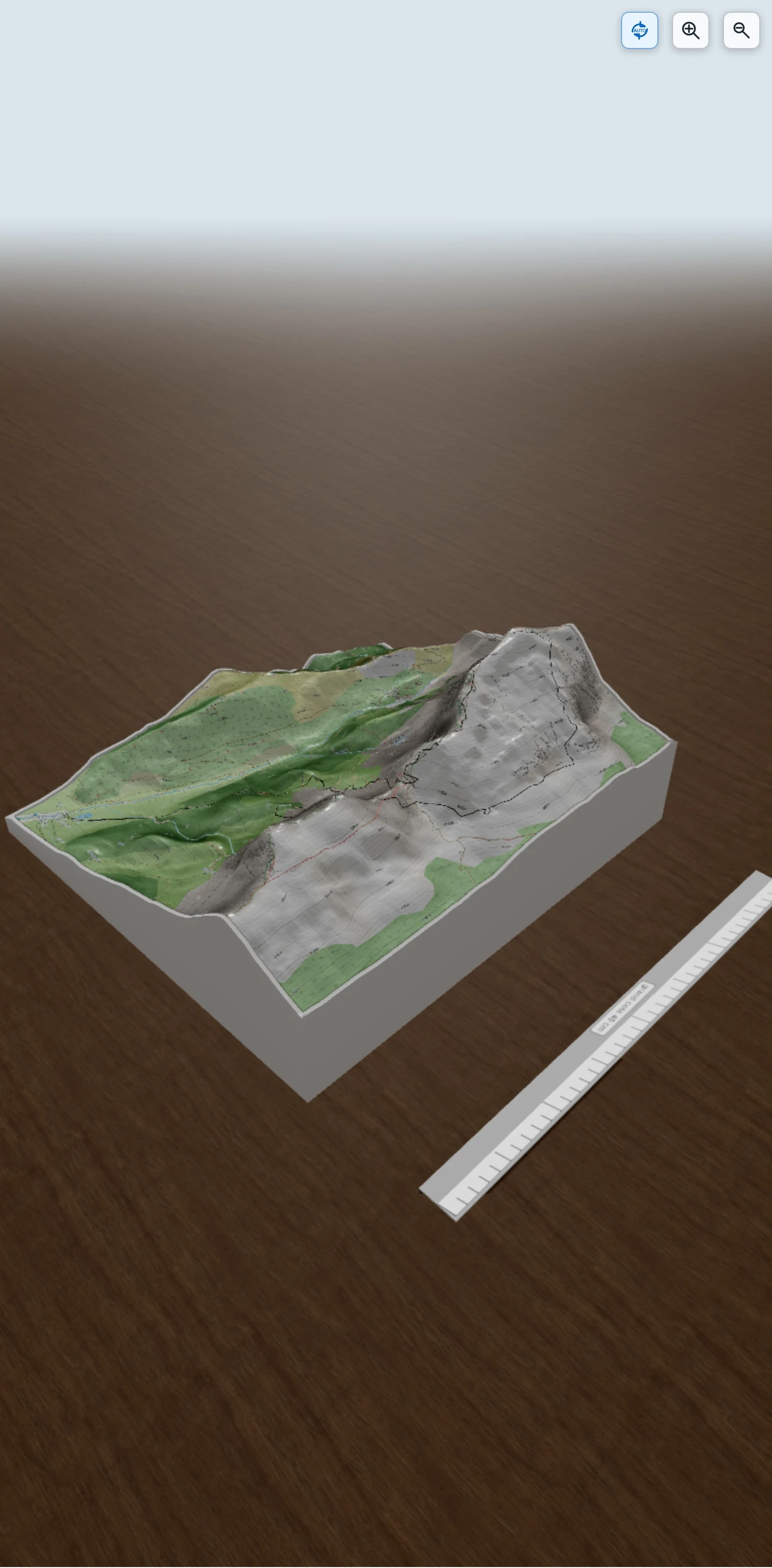 Carte en relief 3D de Pierre Blanche et Grand Veymont en boucle (Vercors), avec relief topographique