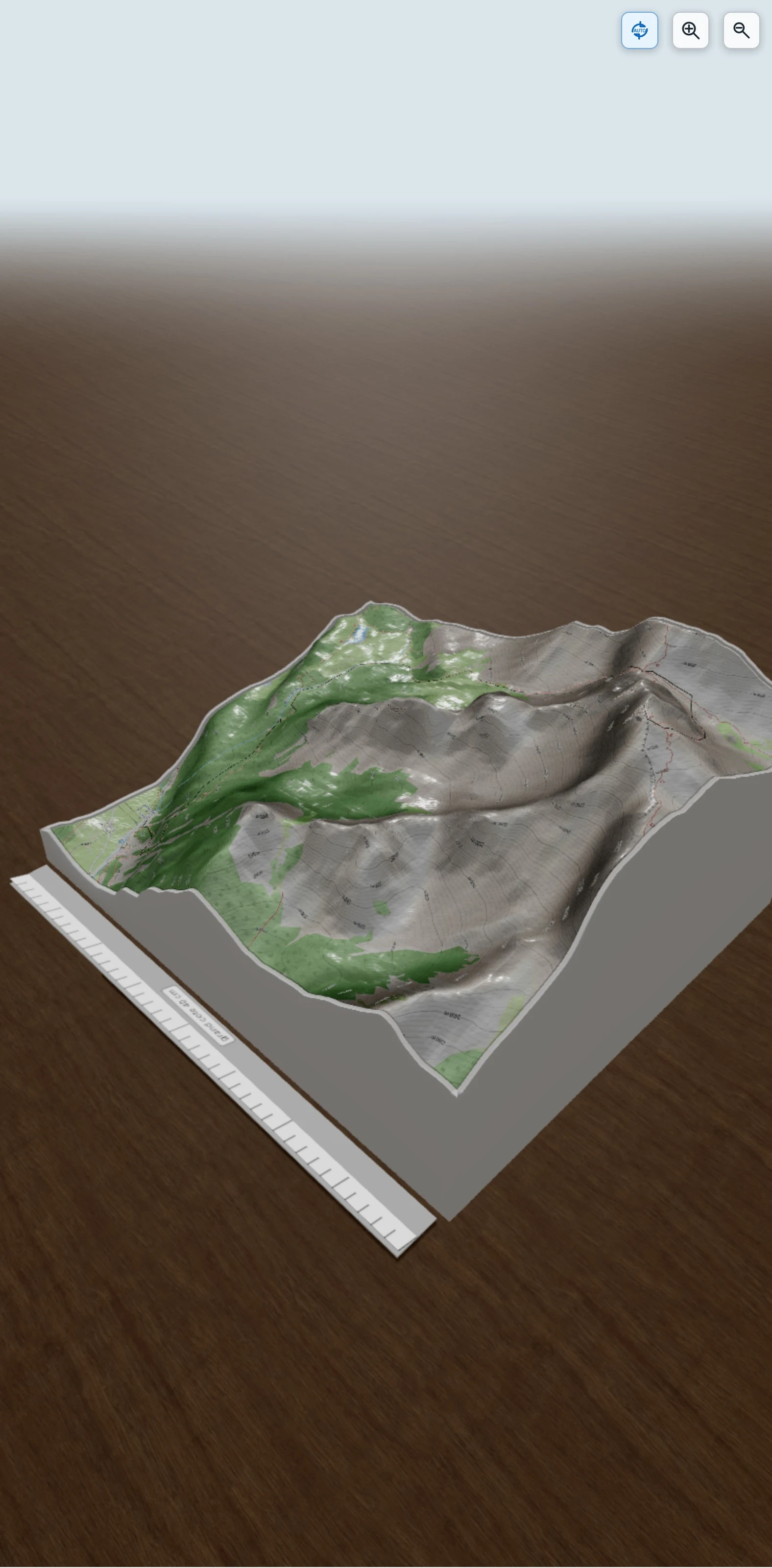 Carte en relief 3D de point saume pas du cure, avec relief topographique
