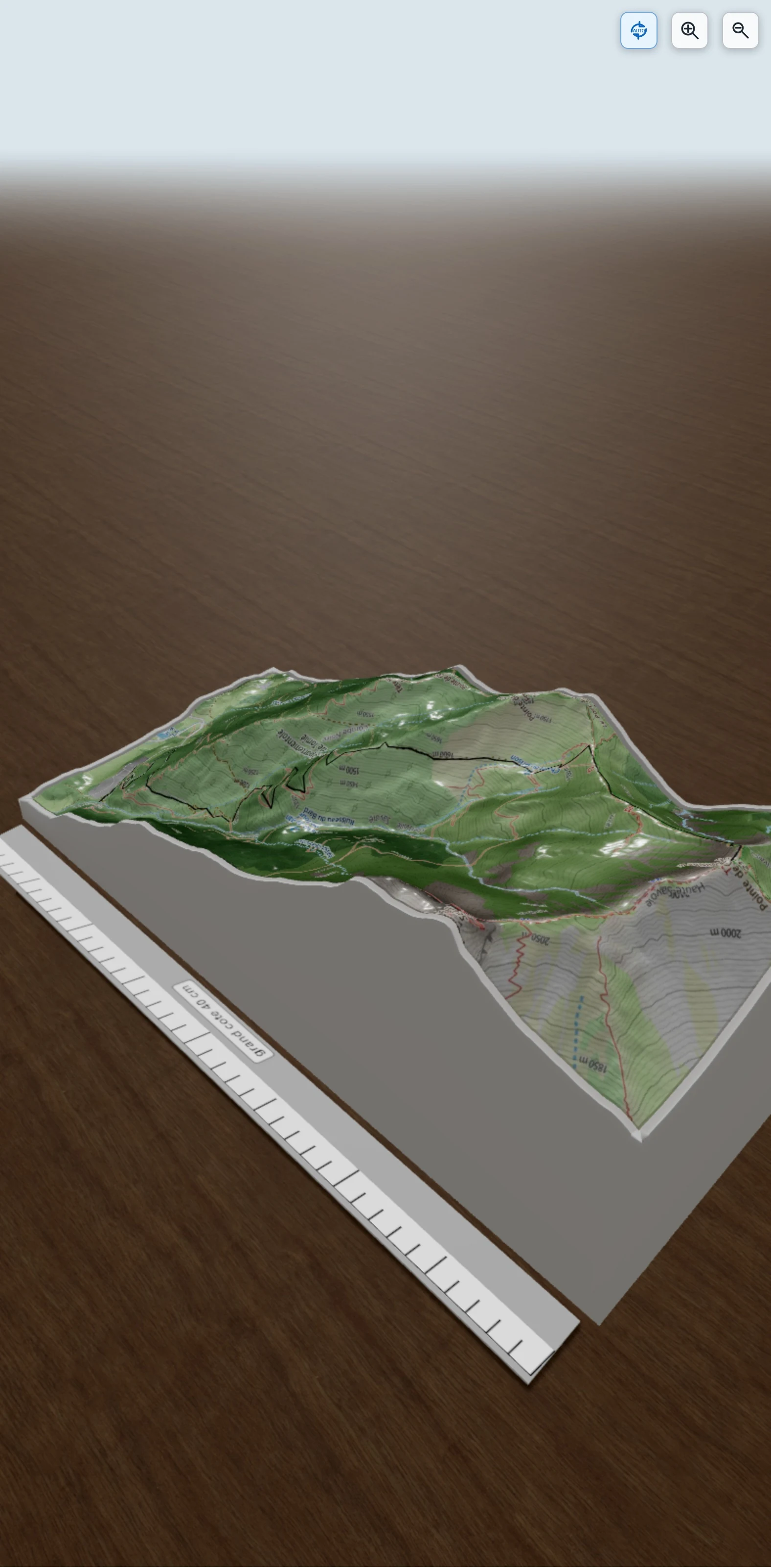 Carte en relief 3D de Pointe de Chaurionde, avec relief topographique