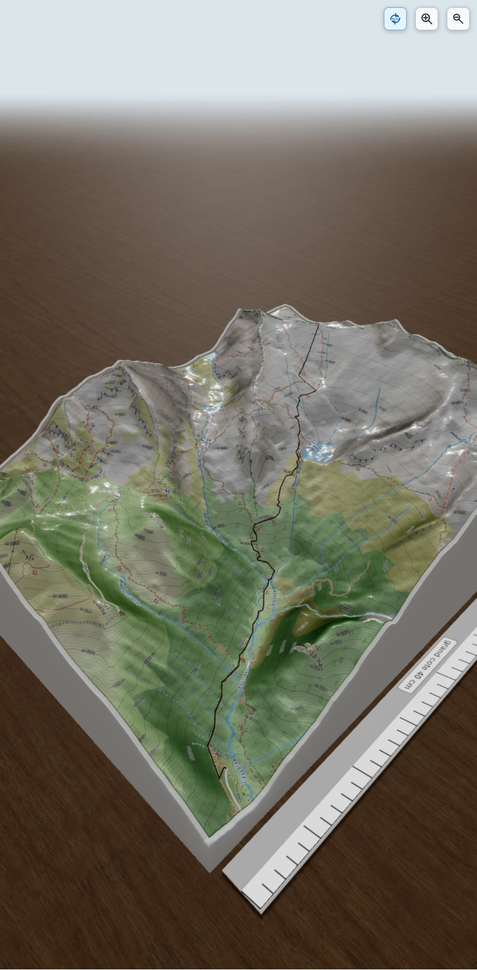 Carte en relief 3D de Pointe de la Rabassière, avec relief topographique