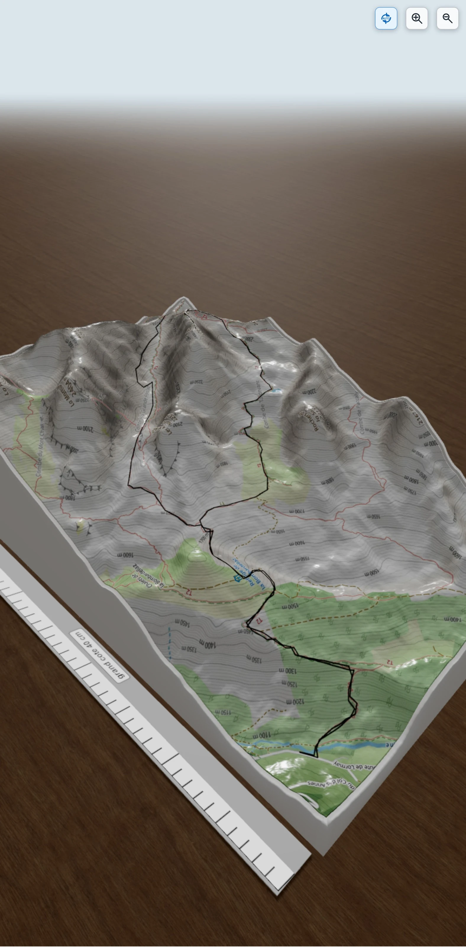 Carte en relief 3D de Pointe de Tardevant, avec relief topographique
