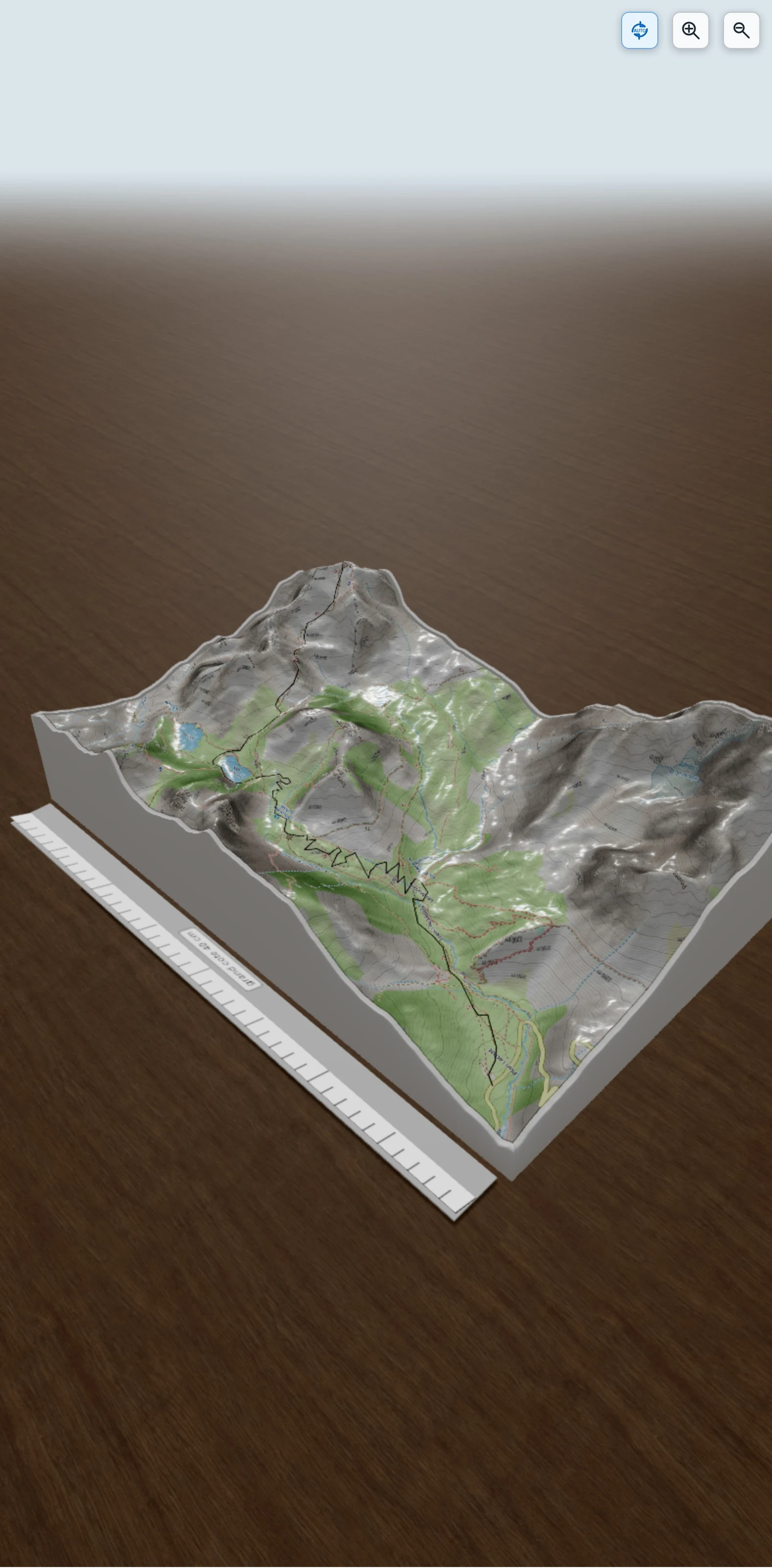 Carte en relief 3D de Pointe des Cerces depuis Plan Lachat (Galibier), avec relief topographique