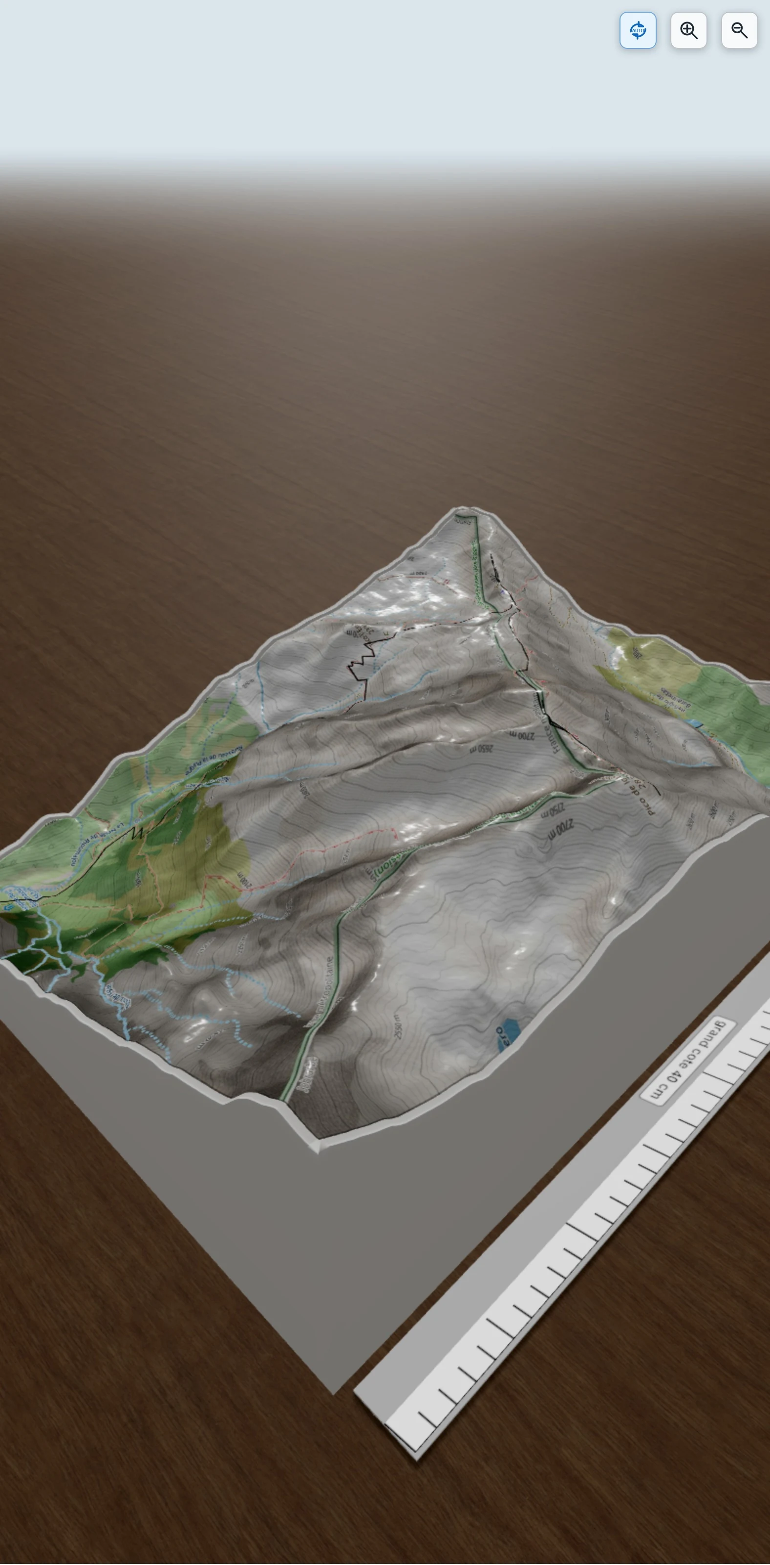 Carte en relief 3D de Port d\'Ourdissetou, avec relief topographique