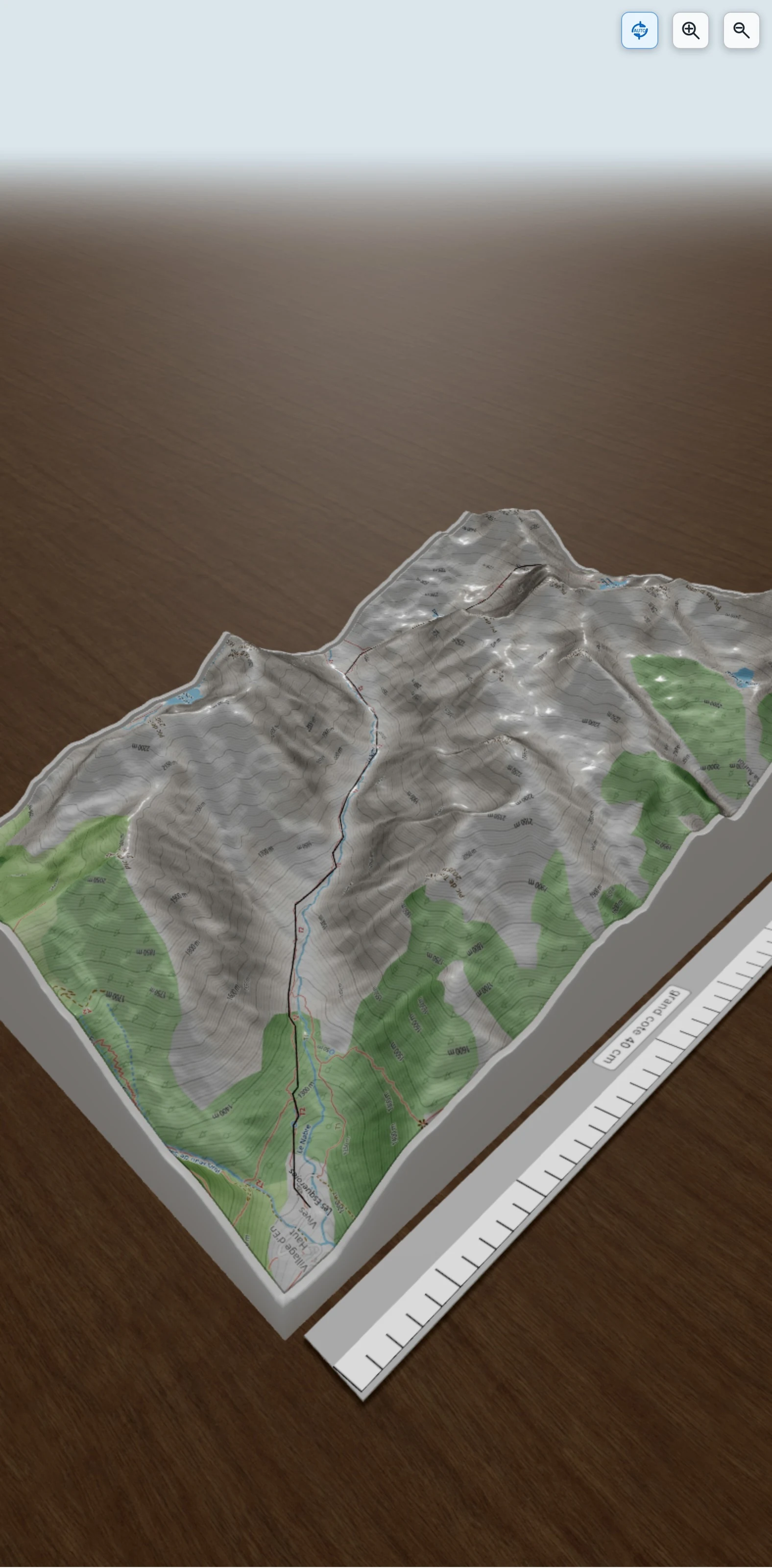Carte en relief 3D de Porteille des Bezines, avec relief topographique