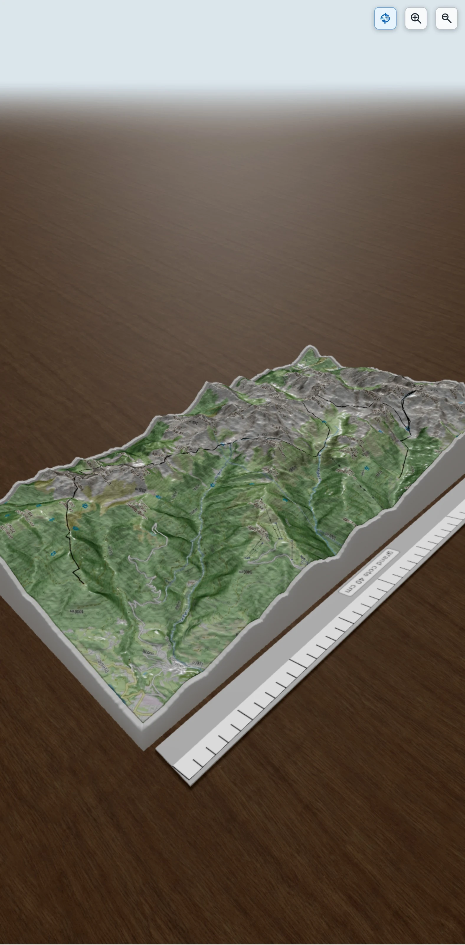 Carte en relief 3D de Projet Belledonne, avec relief topographique