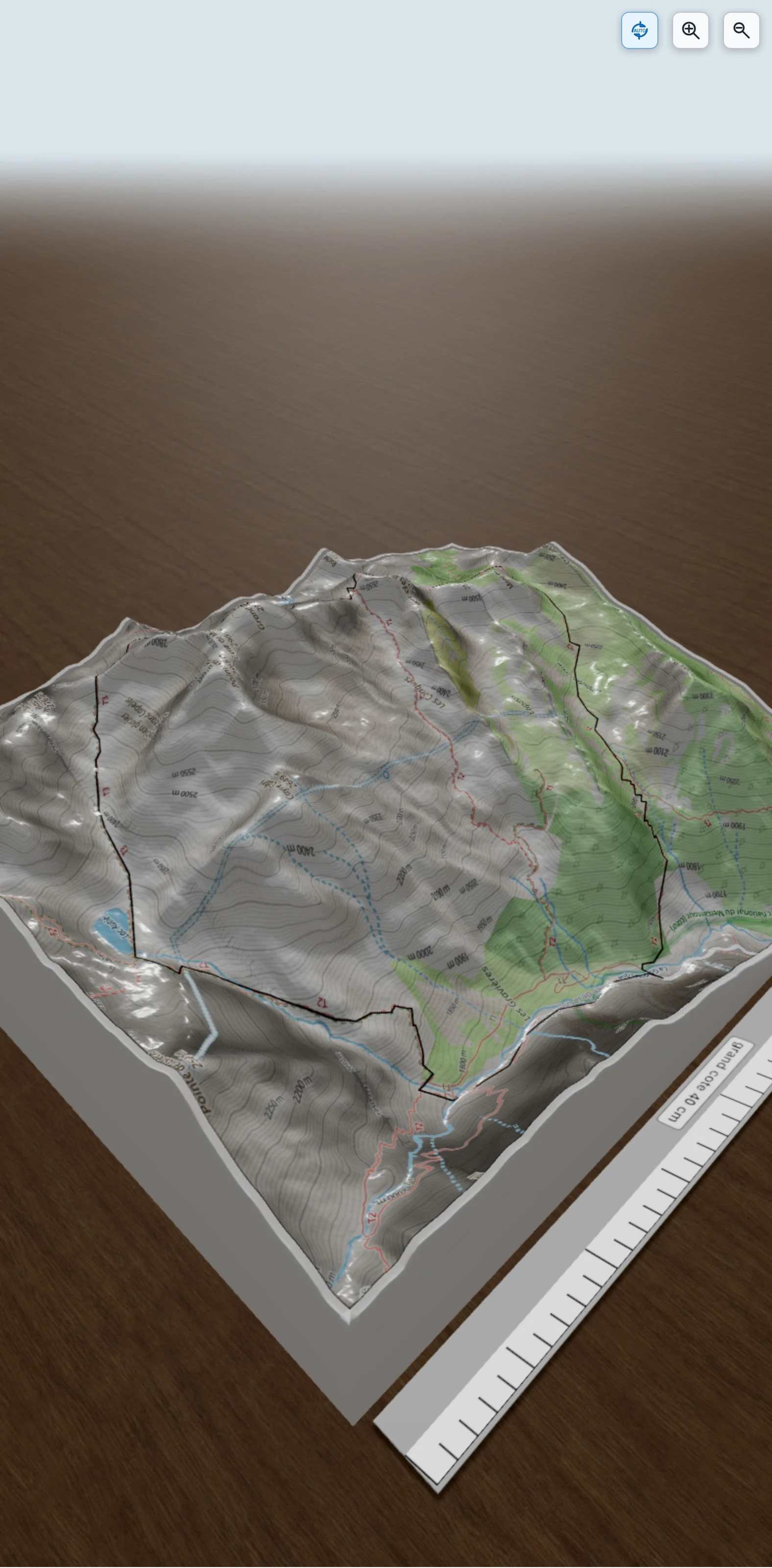 Carte en relief 3D de Projet2, avec relief topographique