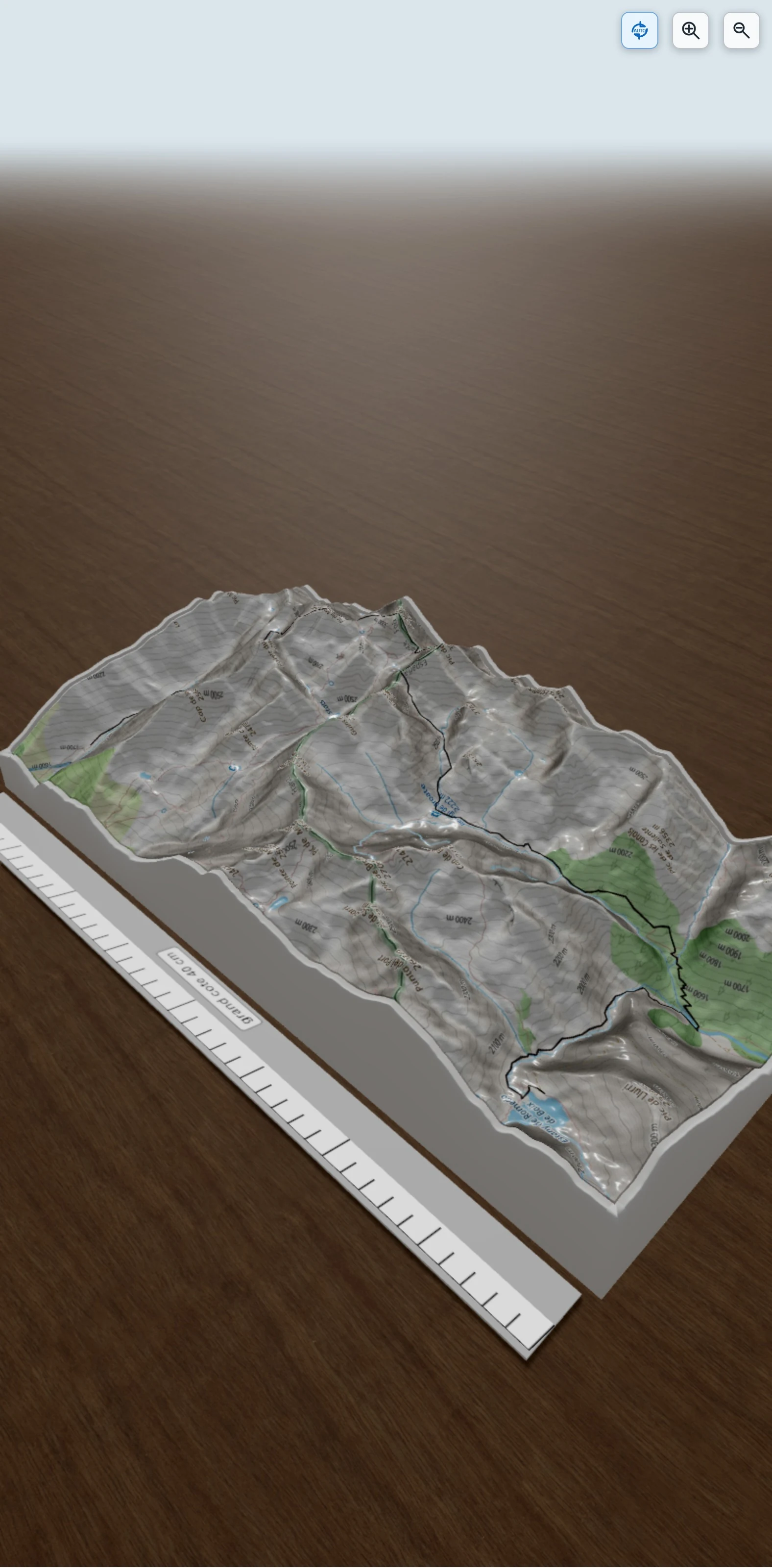 Carte en relief 3D de proto hrp 202X, avec relief topographique