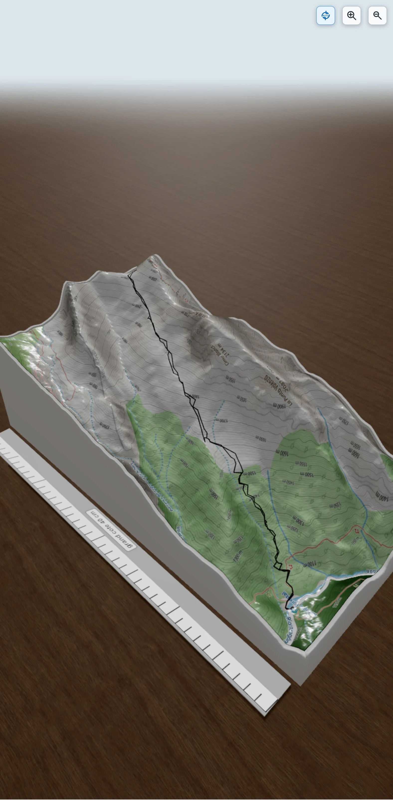 Carte en relief 3D de Punta Agüerri, avec relief topographique