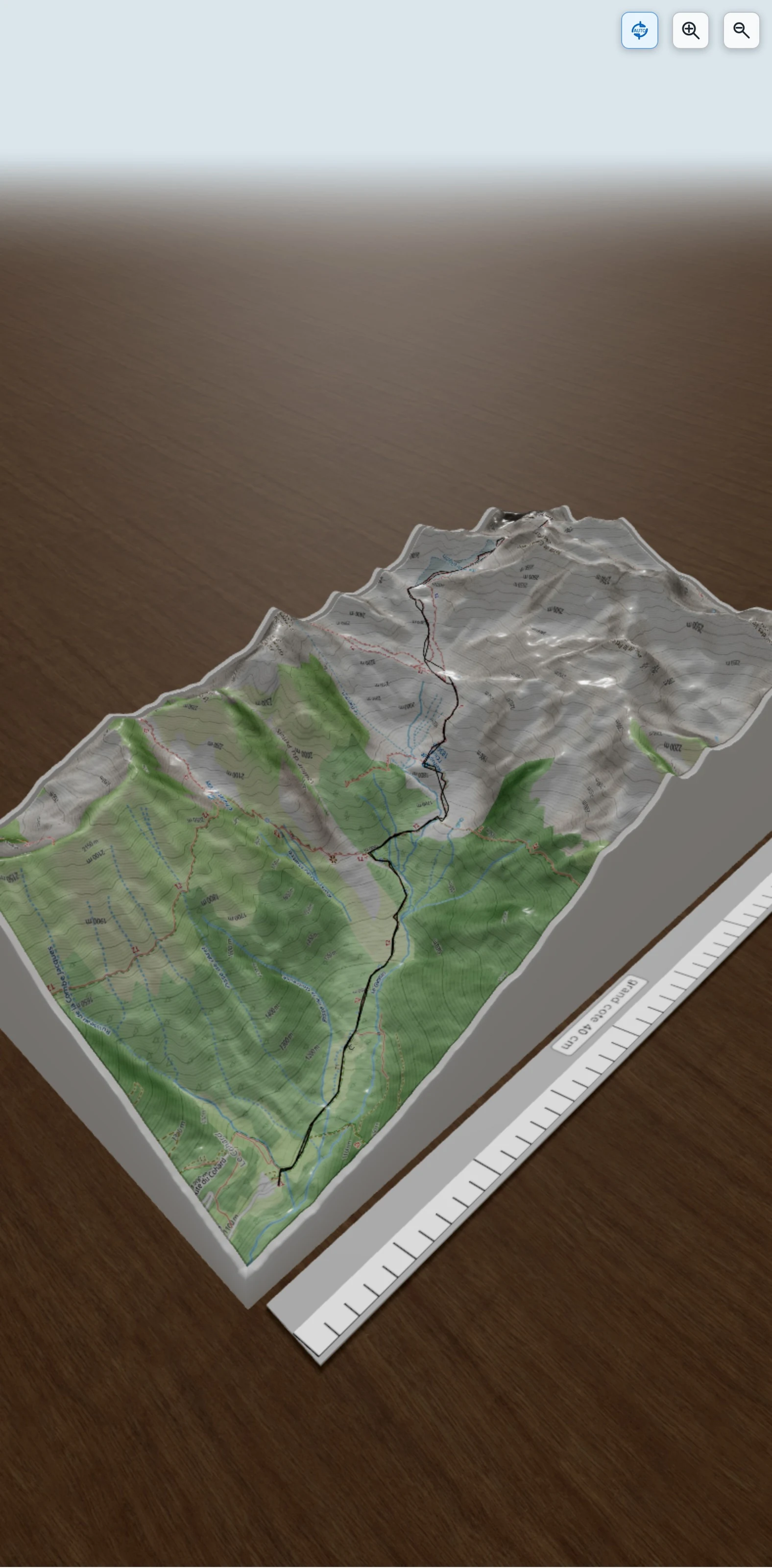 Carte en relief 3D de Puy Gris depuis Gleyzin, avec relief topographique