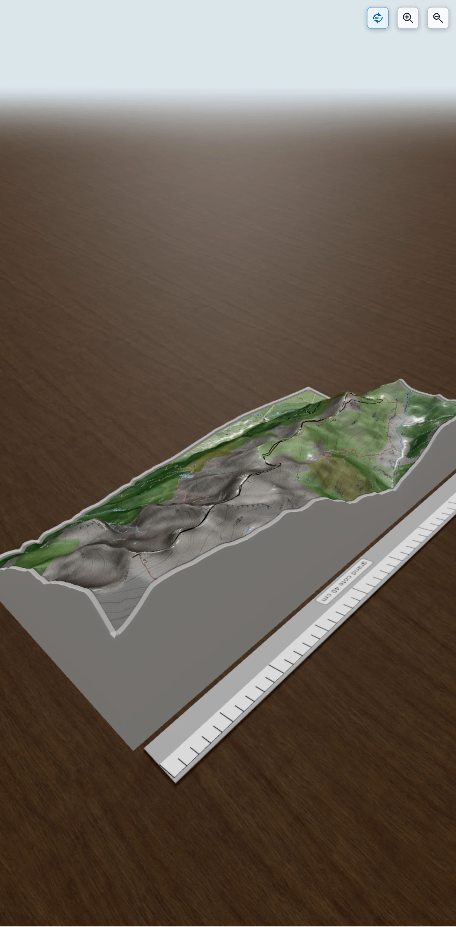 Carte en relief 3D de Pyramide d'Ornon par l'arète Sud, avec relief topographique
