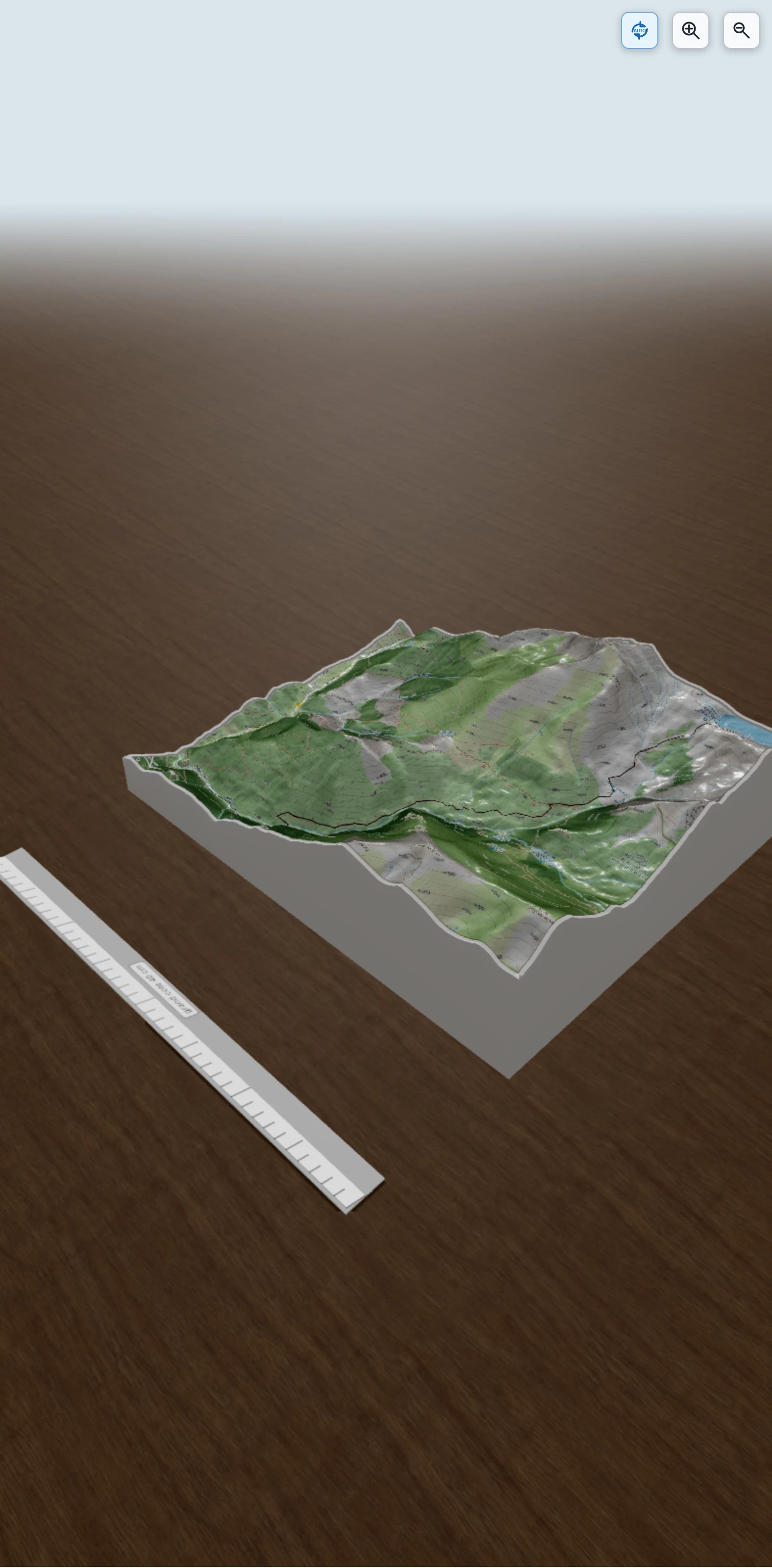 Carte en relief 3D de randogps, avec relief topographique