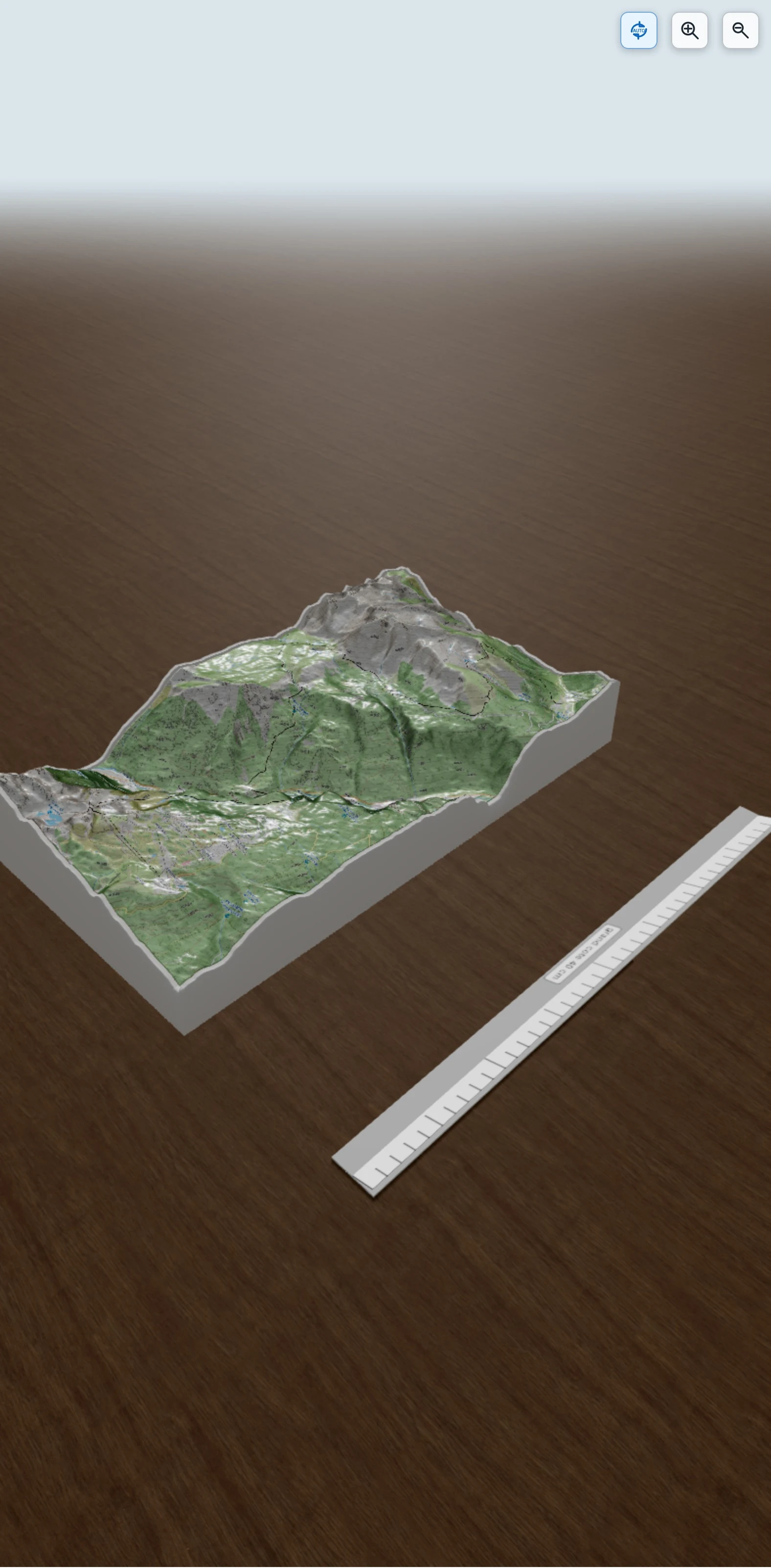 Carte en relief 3D de reco rioup, avec relief topographique