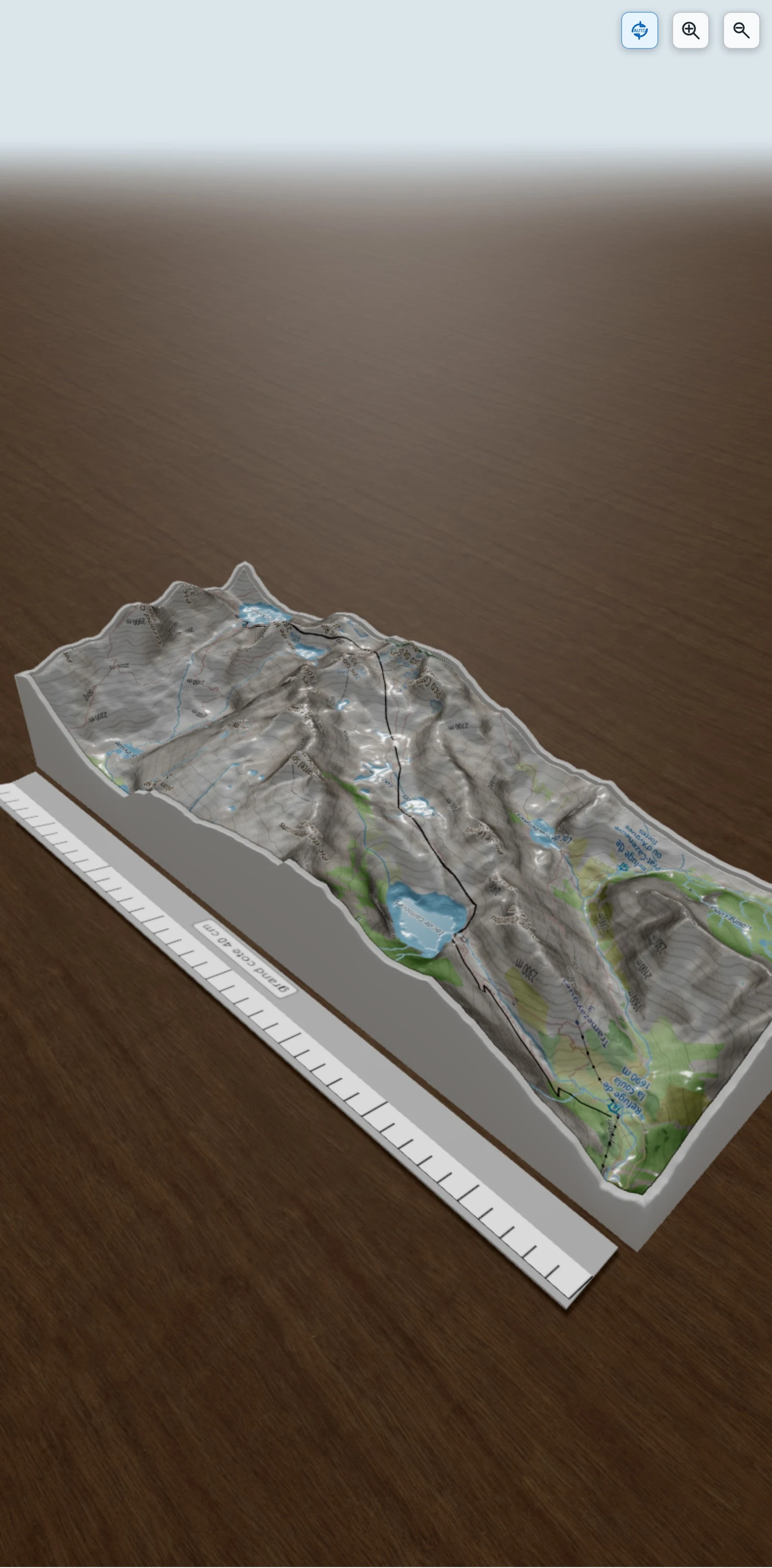 Carte en relief 3D de 8- Ref.de La Soula - Ref du Portillon, avec relief topographique
