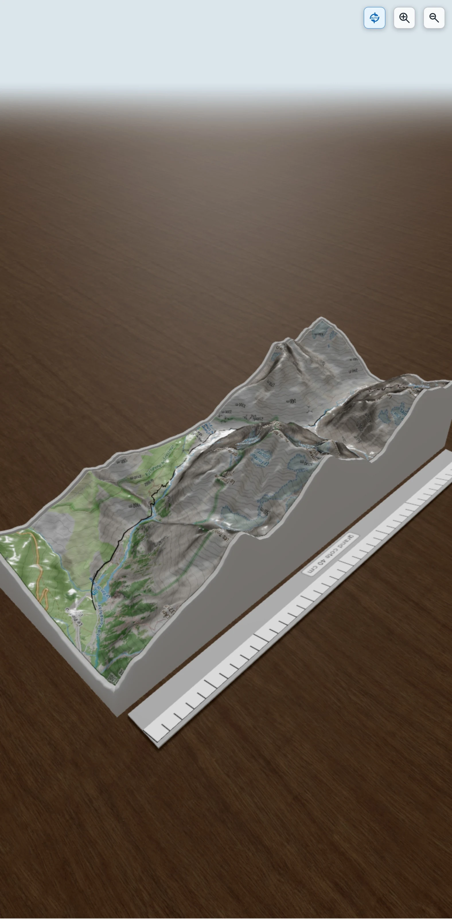Carte en relief 3D de Refuge Adèle Planchard, avec relief topographique