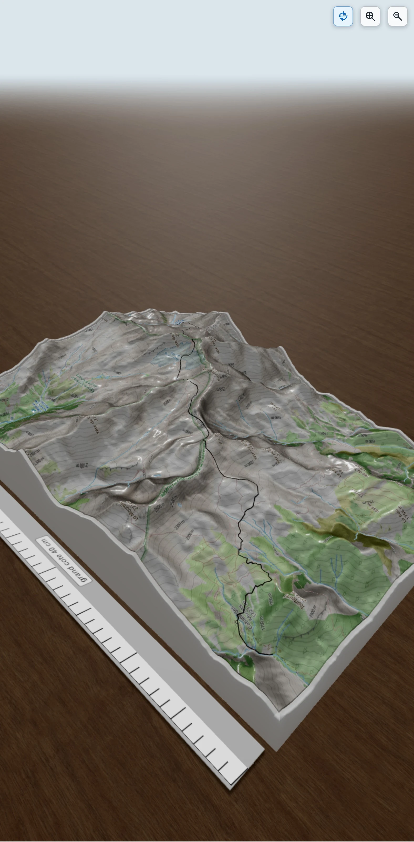 Carte en relief 3D de refuge de l'Estrop par le col des Tête, le col de vautreuil et le col Millet, avec relief topographique