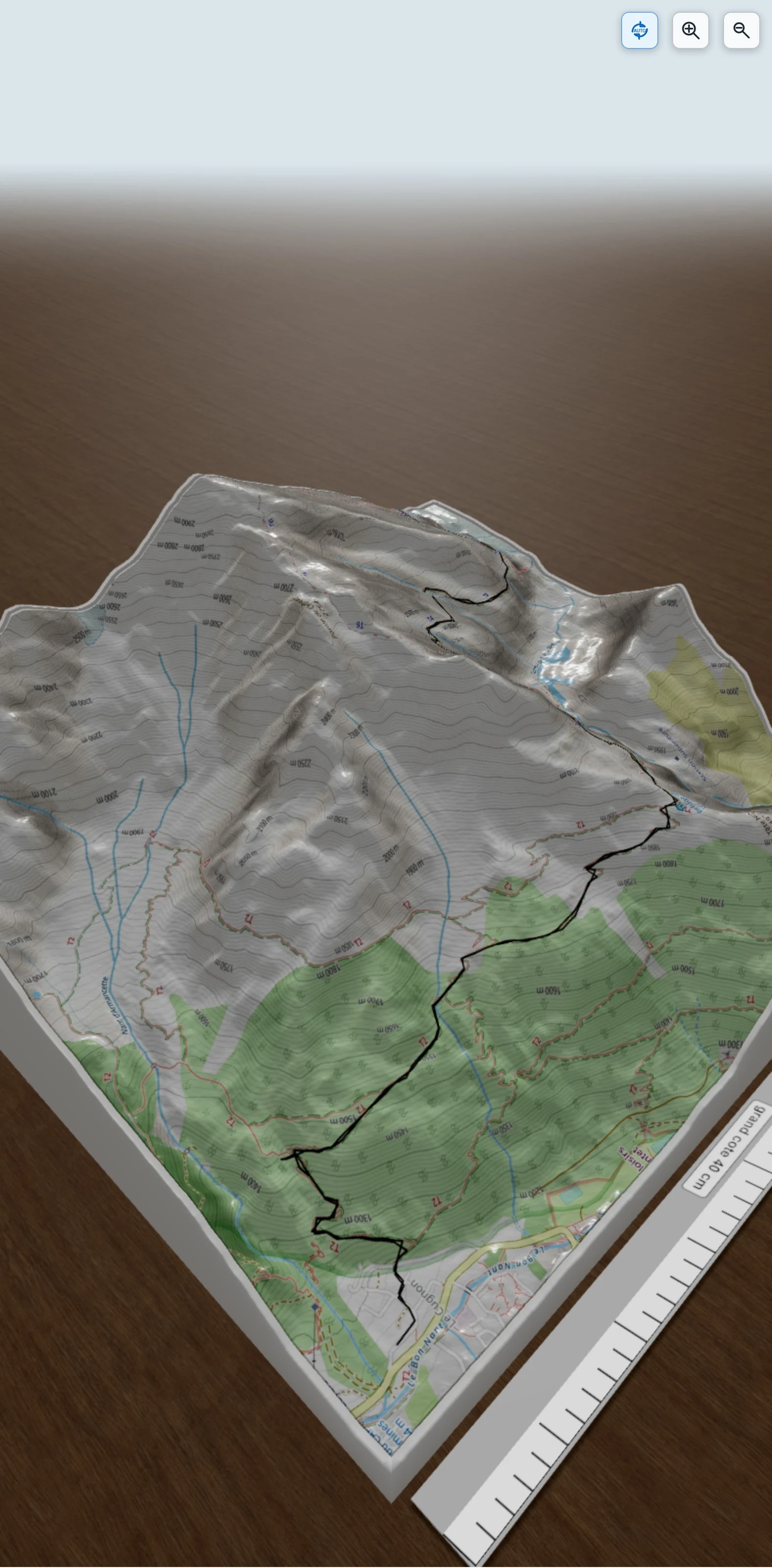 Carte en relief 3D de Refuge des Conscrits, avec relief topographique