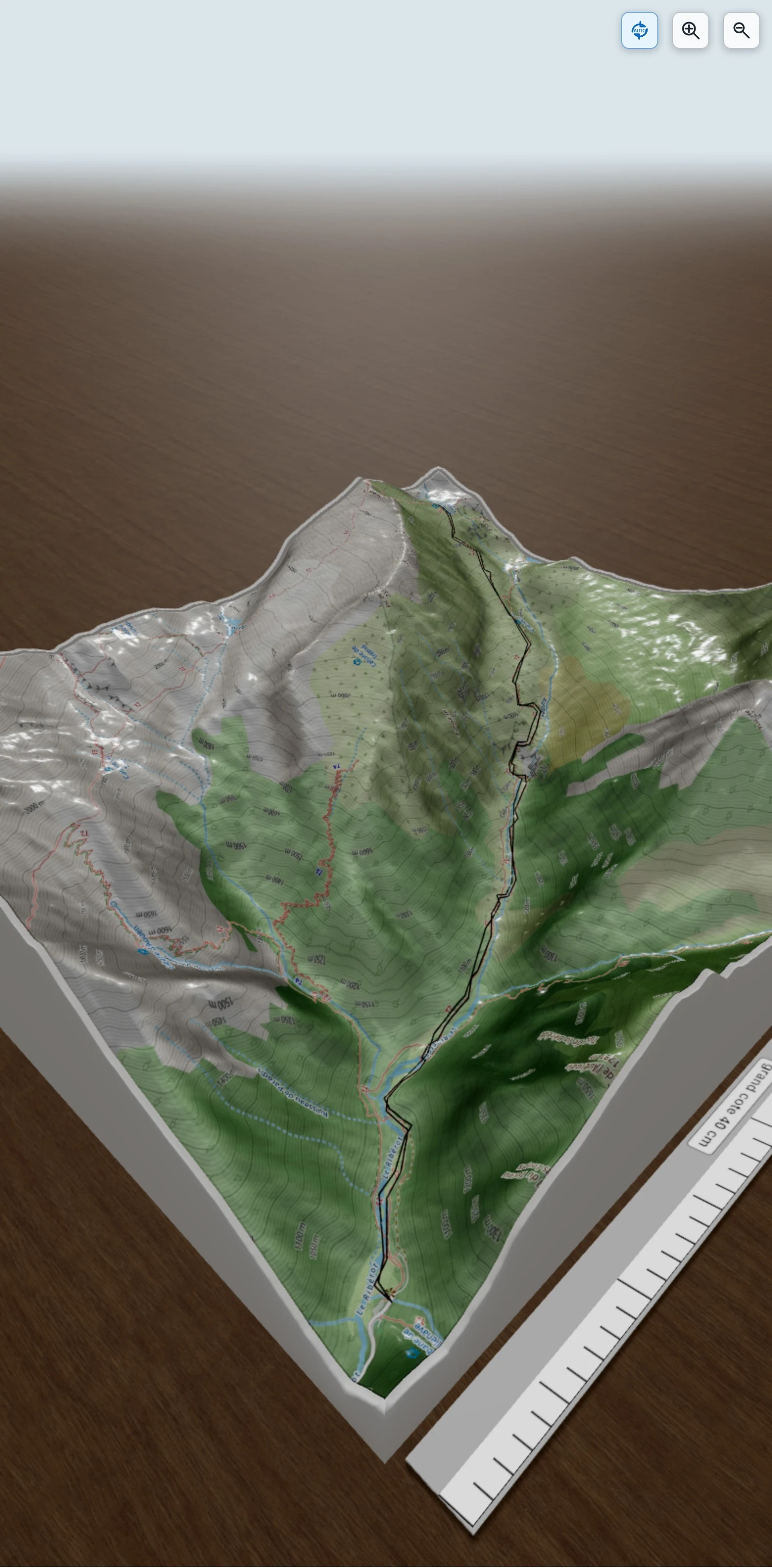 Carte en relief 3D de Refuge des Estagnous, avec relief topographique