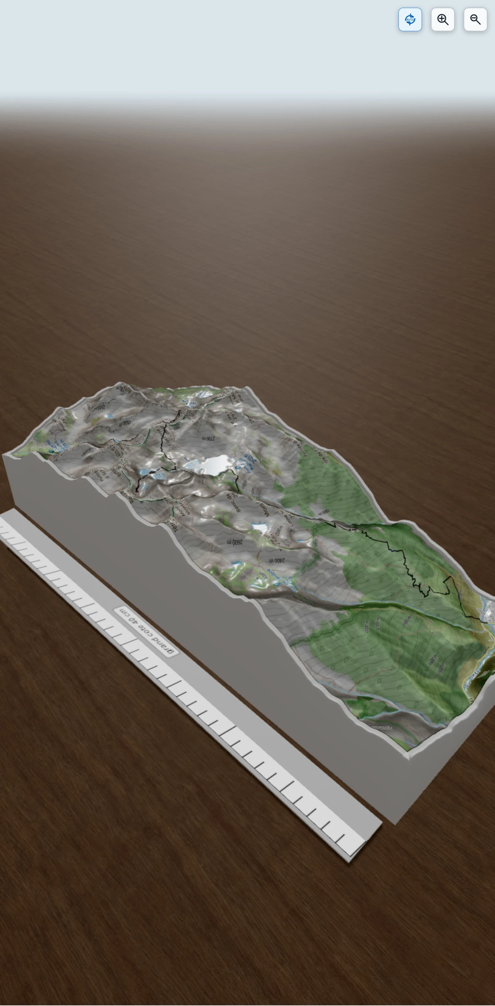 Carte en relief 3D de Rifugio Migliorero -> Saint-Etienne de Tinée, avec relief topographique