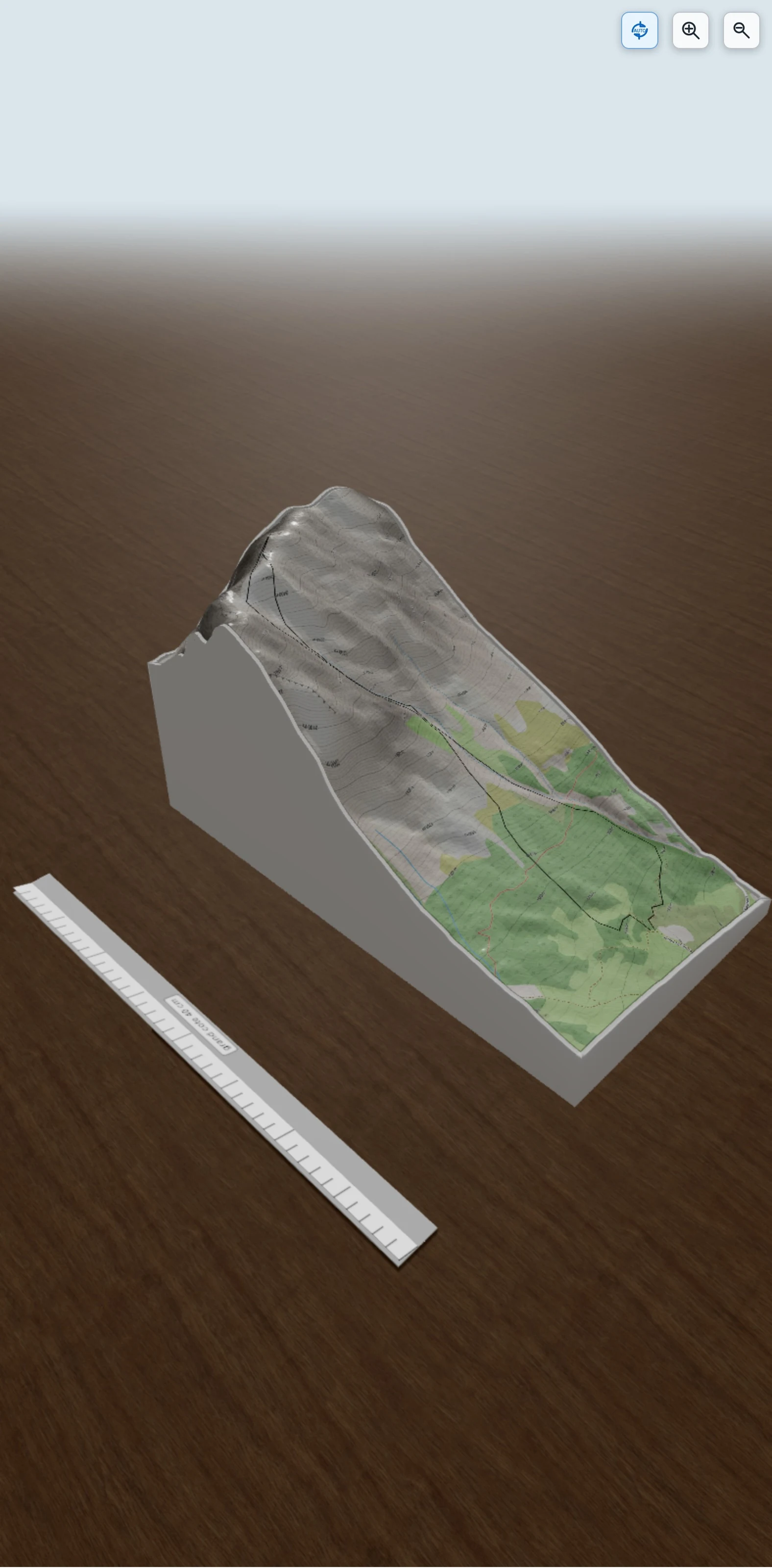 Carte en relief 3D de Roc Roux Montagne de Faraut, avec relief topographique