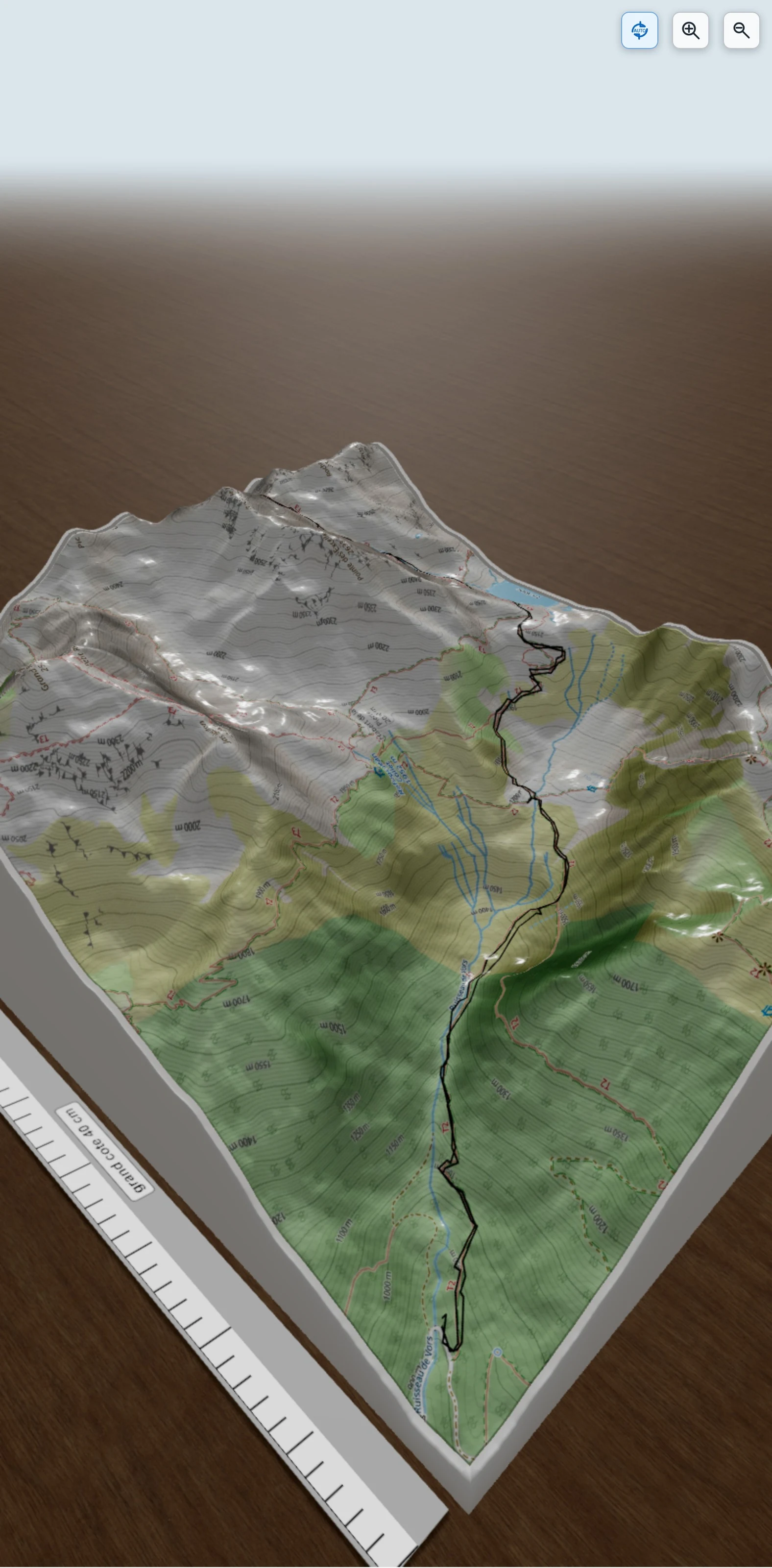 Carte en relief 3D de Rocher de l\'Homme, avec relief topographique