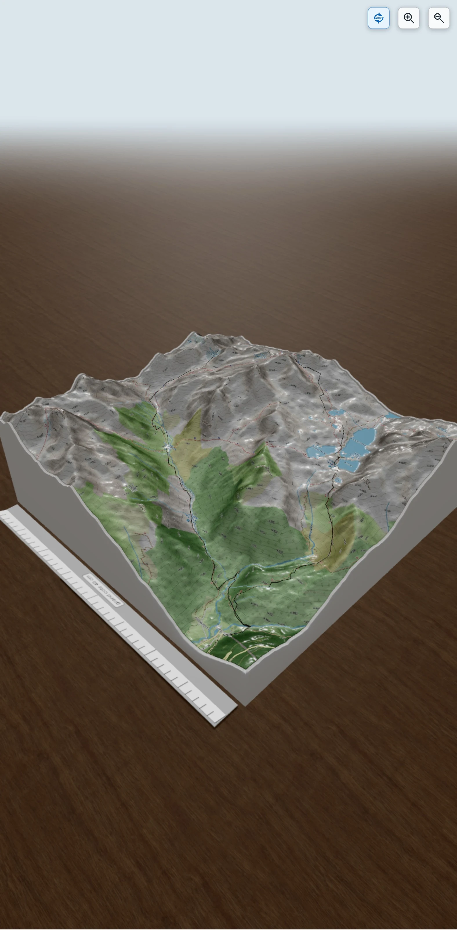 Carte en relief 3D de RocherBlanc, avec relief topographique