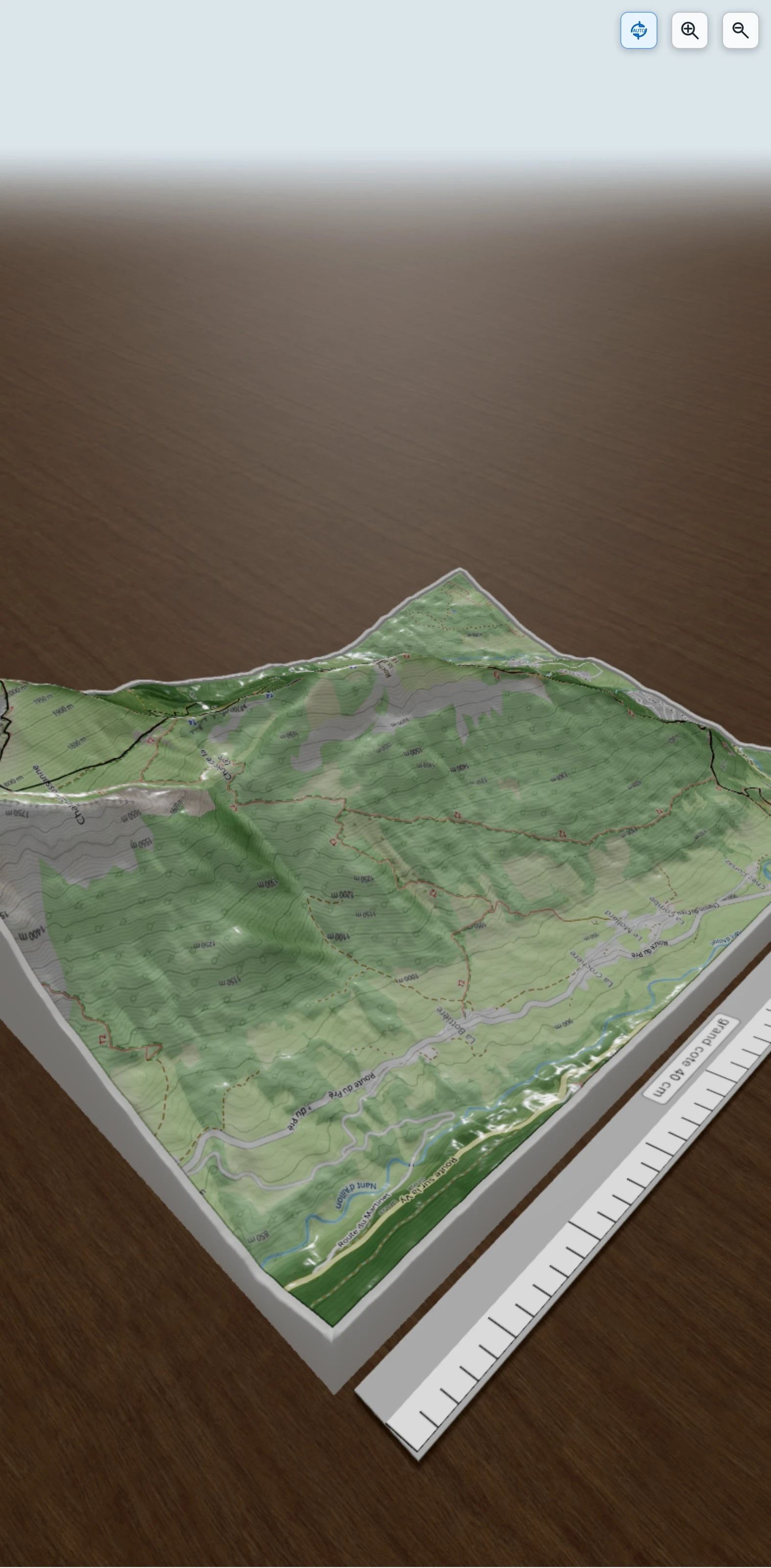 Carte en relief 3D de Rochers de la Bade Mont Collombier d'Aillon, avec relief topographique