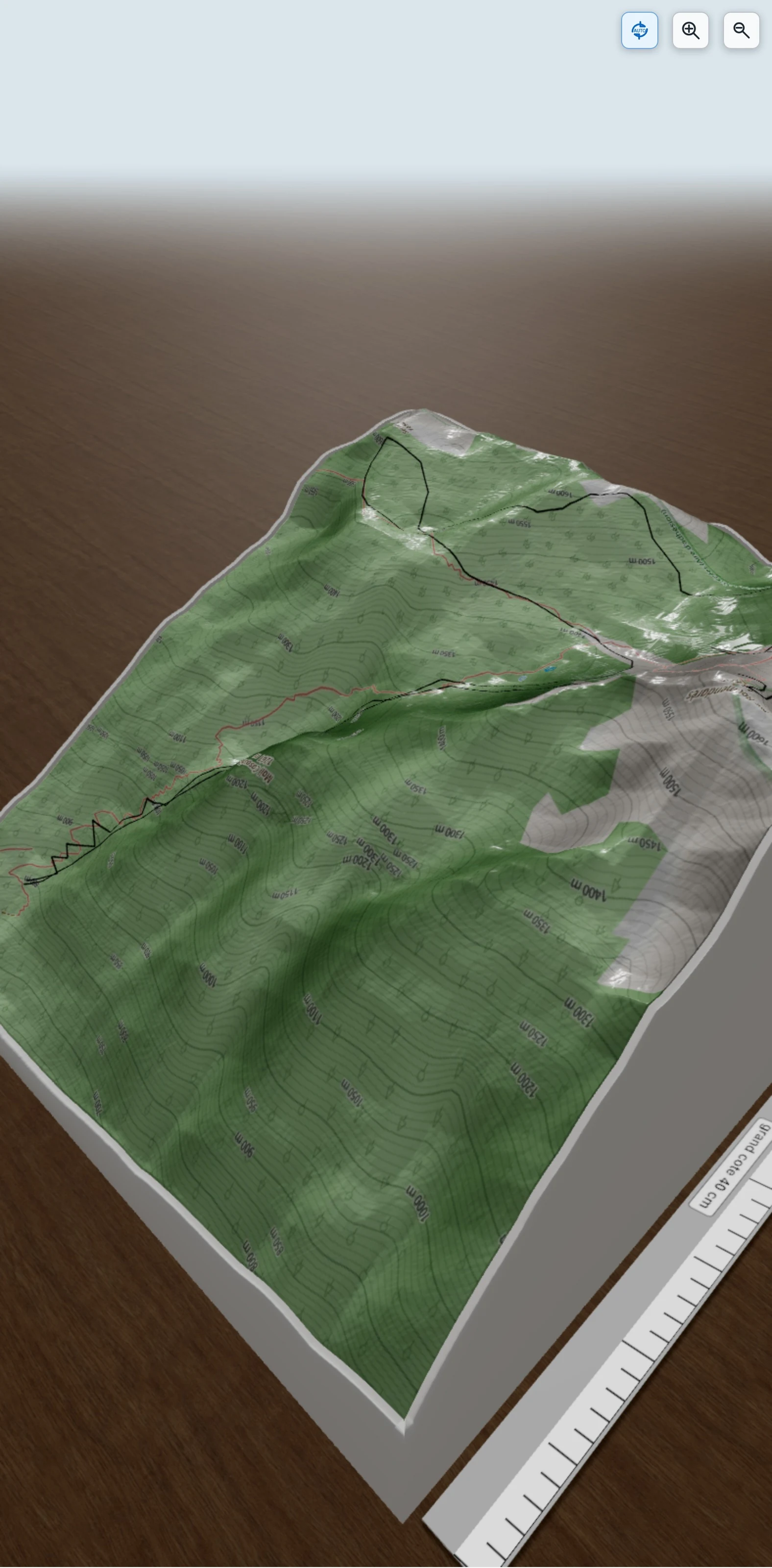 Carte en relief 3D de Roumendares, avec relief topographique