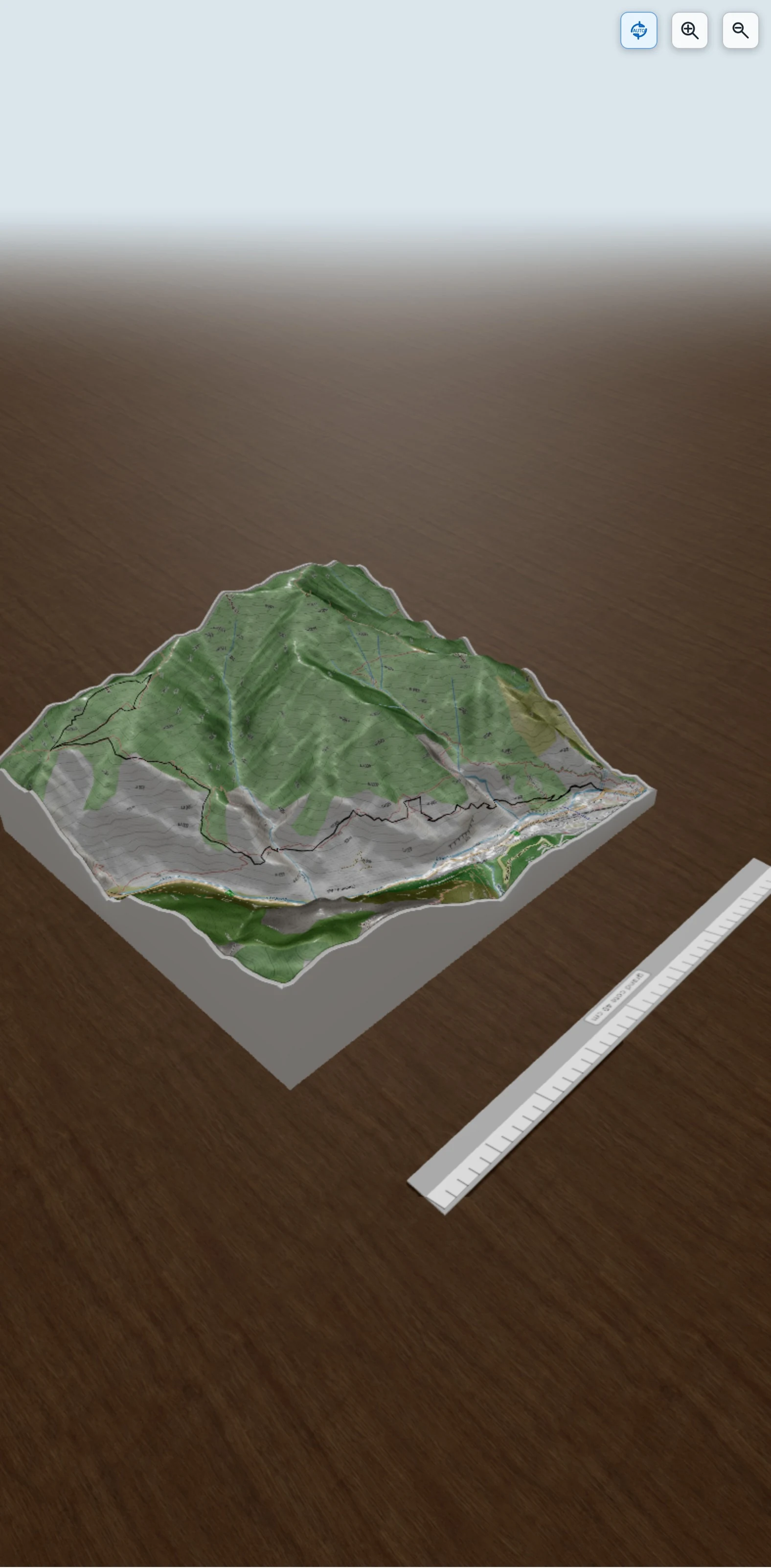 Carte en relief 3D de RPM Gr 1 : BREIL - Mont AGU, avec relief topographique