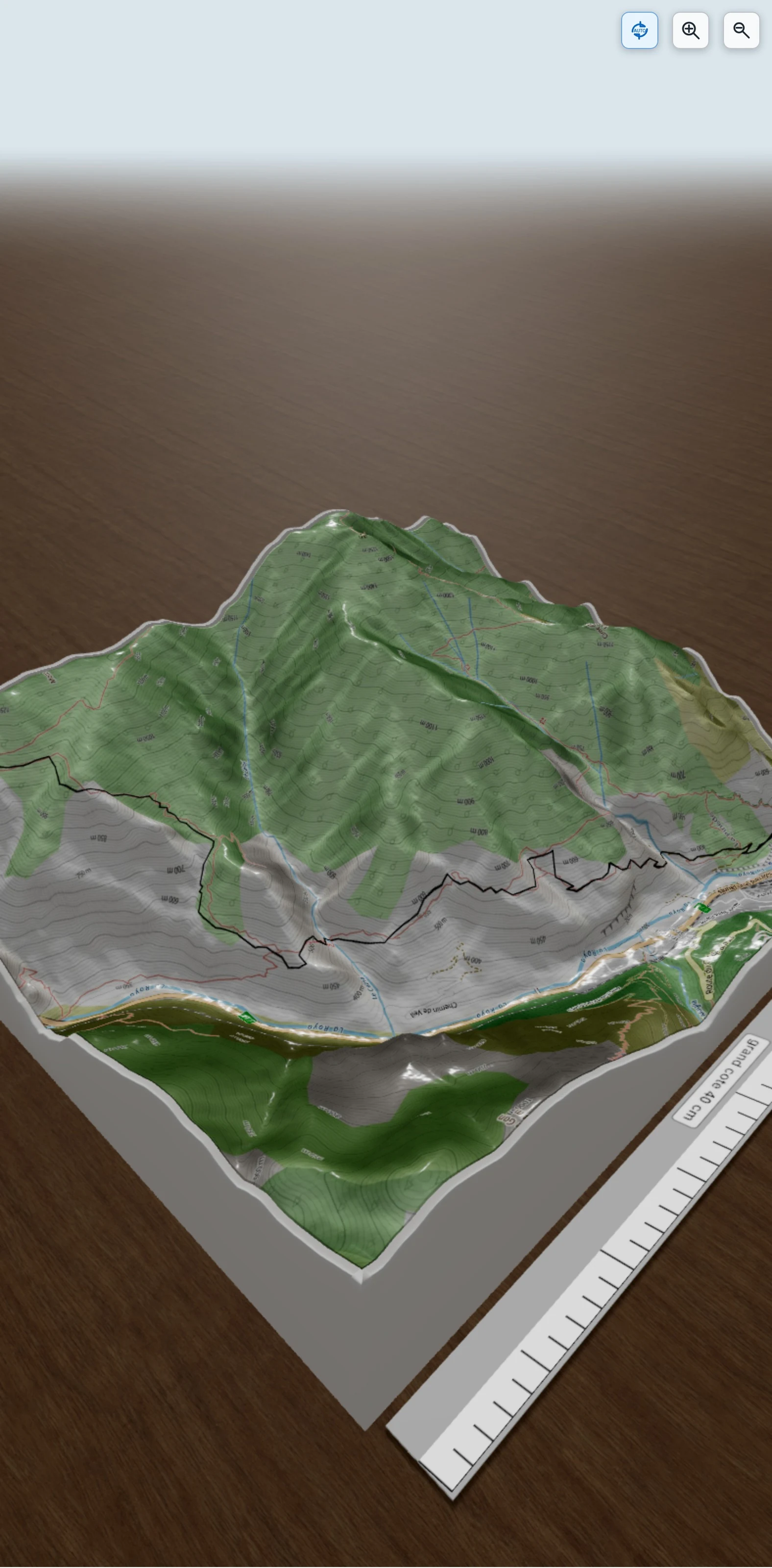 Carte en relief 3D de RPM Gr 2 : BREIL - Mt AGU, avec relief topographique