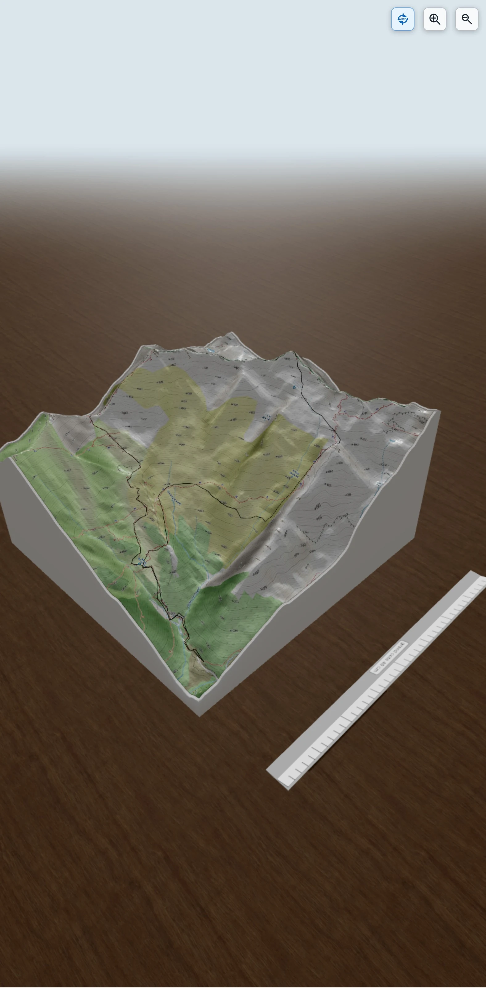 Carte en relief 3D de Ruhos (2618m) - Montagnoule (2623m) - Montareing (2661m) depuis La mine de Salau, avec relief topographique