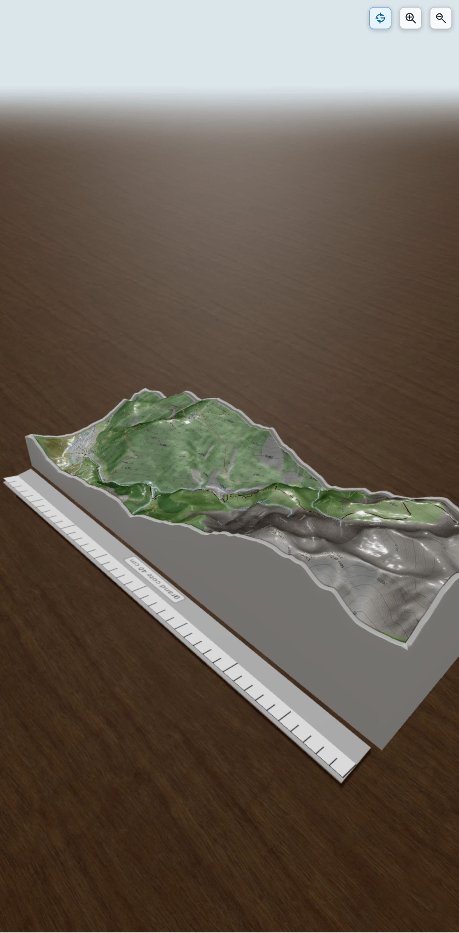 Carte en relief 3D de Saint Etienne de Tinée, avec relief topographique