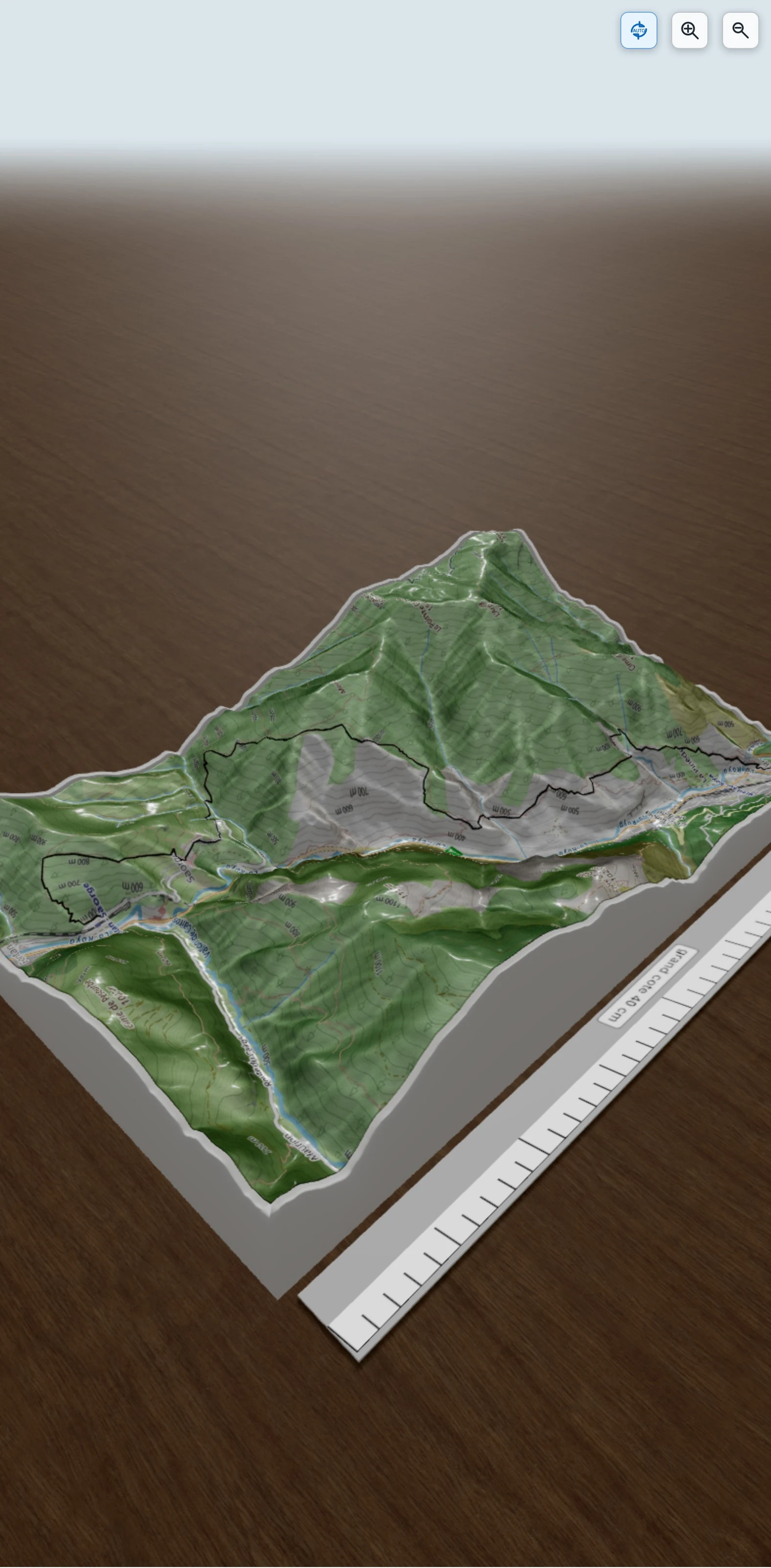 Carte en relief 3D de Saorge Breil-sur-Roya, avec relief topographique