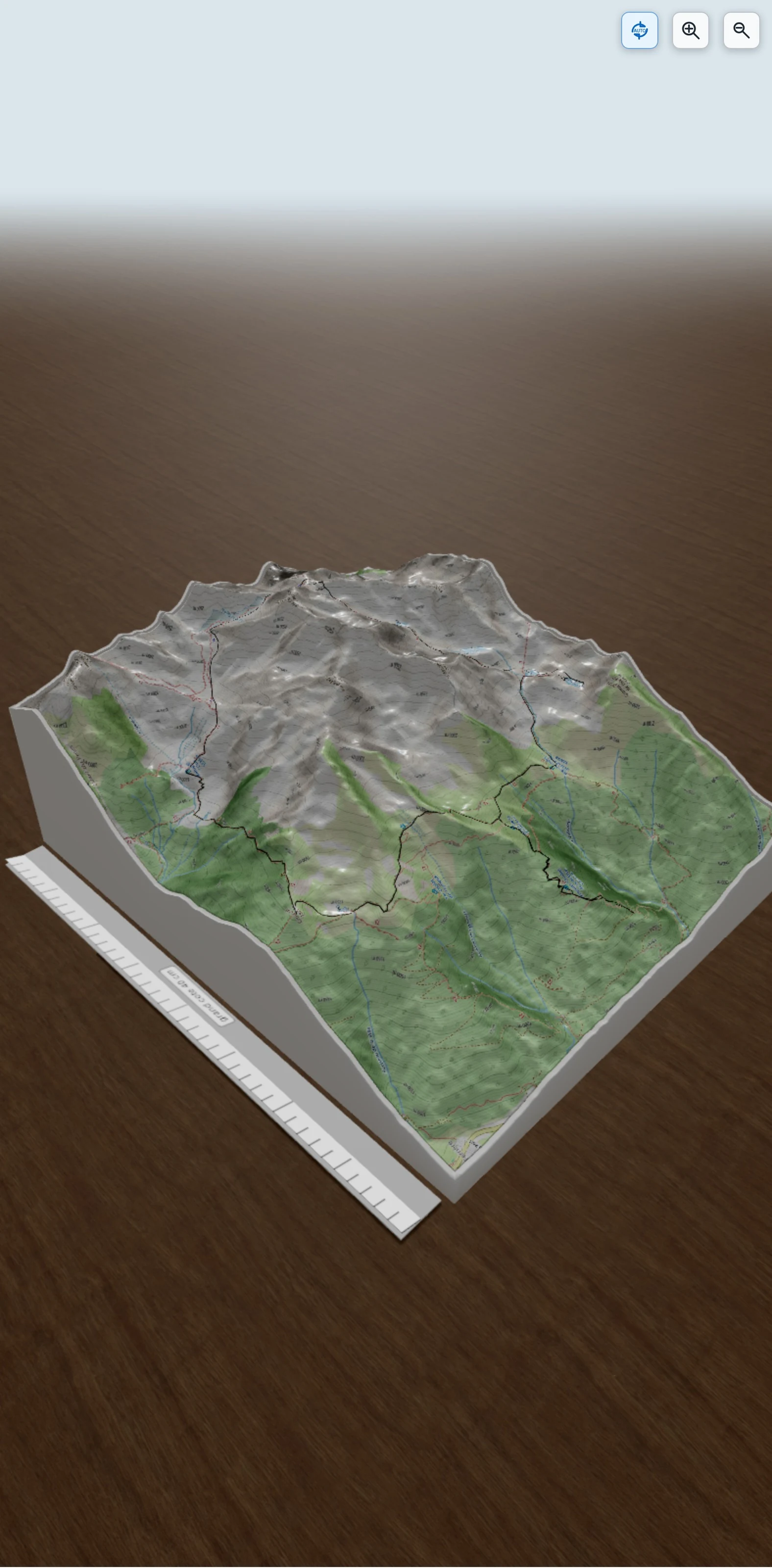 Carte en relief 3D de Selle du Puy Gris par la combe du Gleyzin et de la Grande Valloire, avec relief topographique