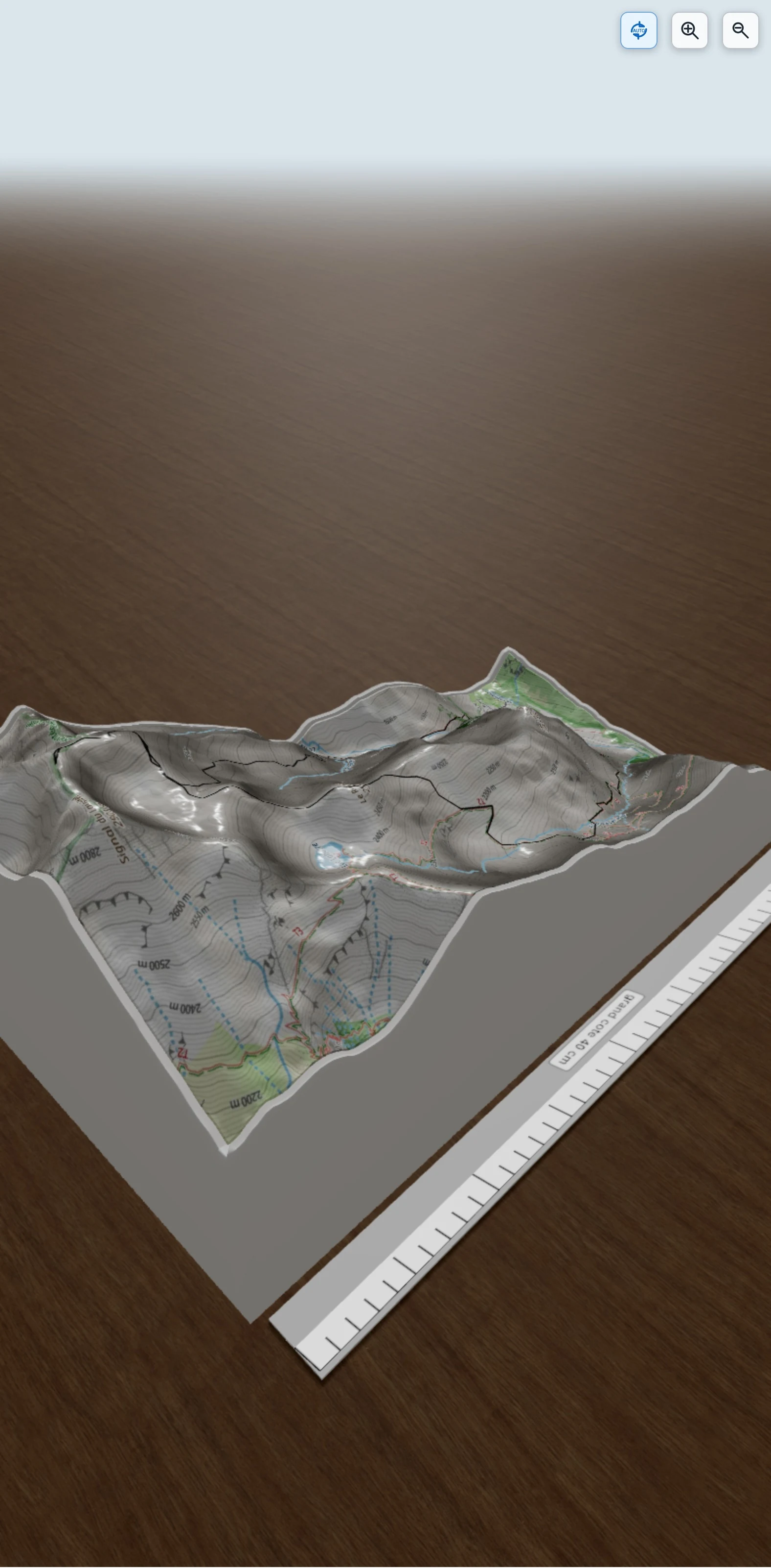 Carte en relief 3D de Signal E du Lauvitel, avec relief topographique