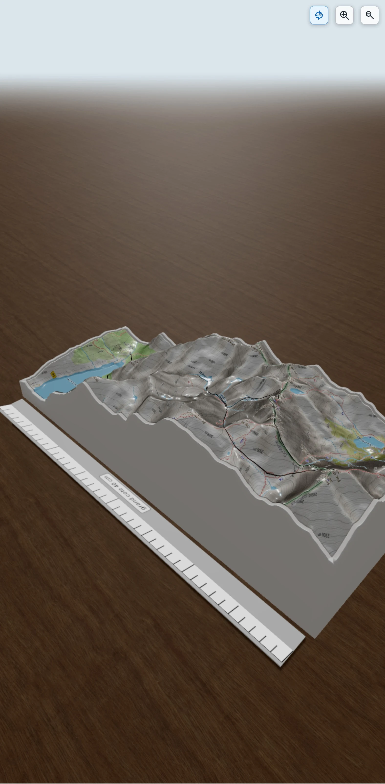 Carte en relief 3D de Sotllo - Estat - Gabarro depuis Soulcem, avec relief topographique