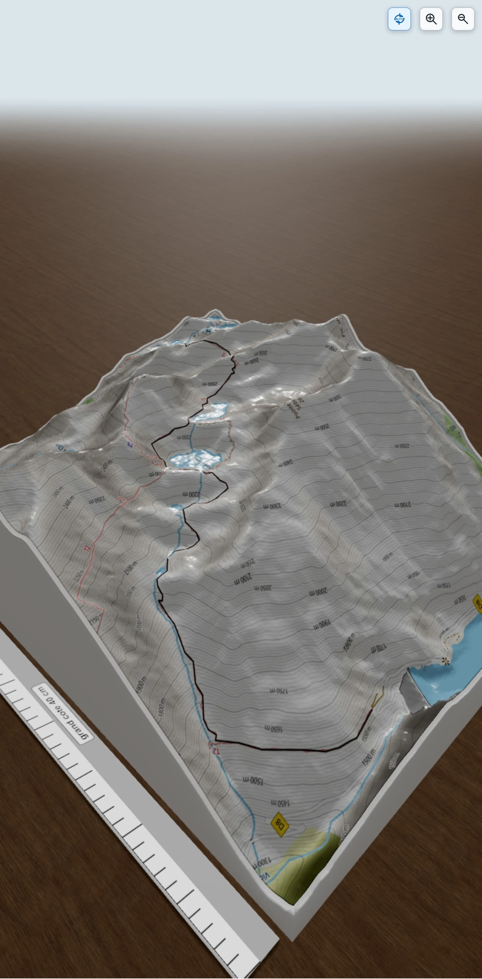 Carte en relief 3D de Soulcem Fourcat, avec relief topographique