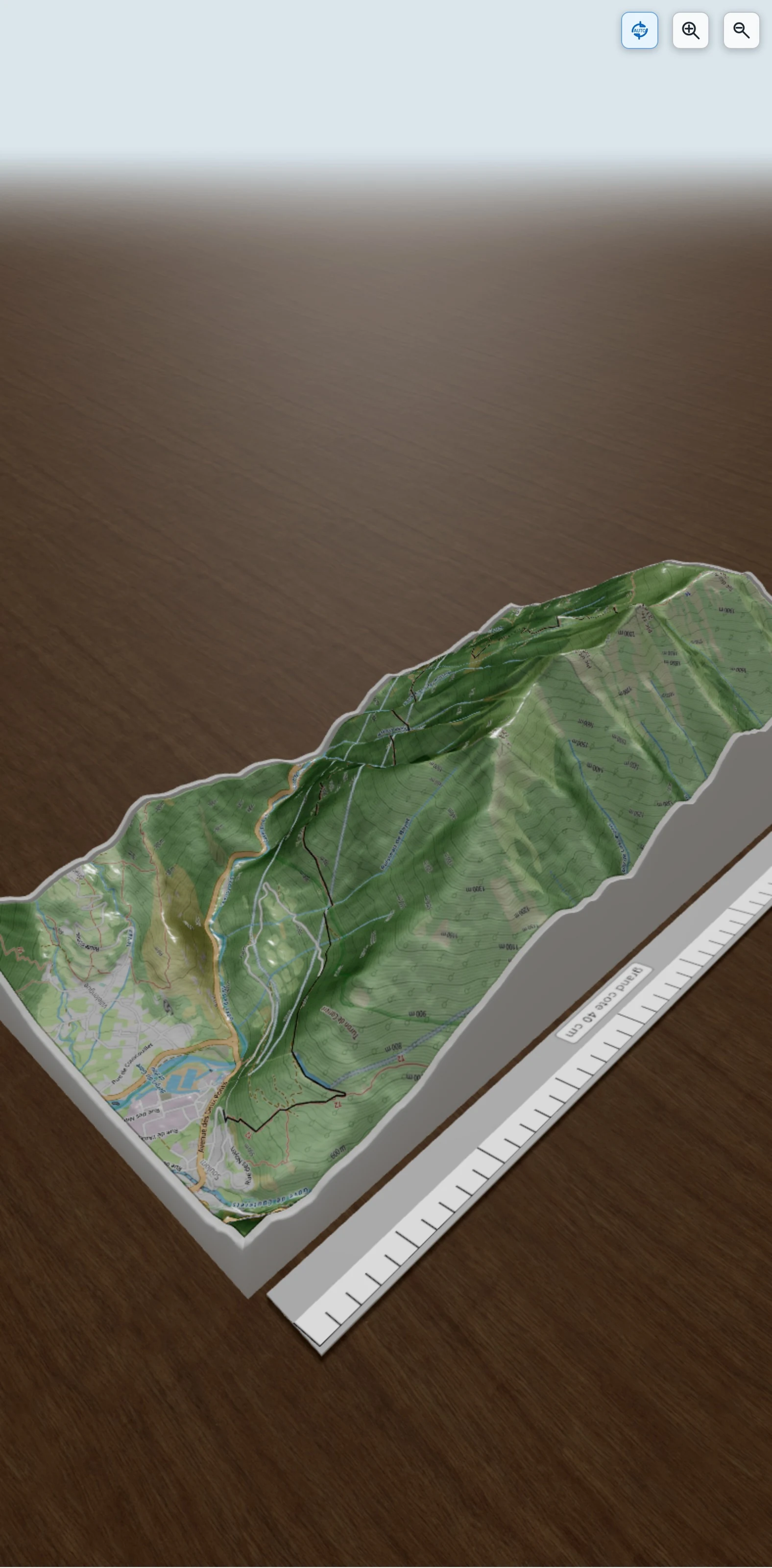 Carte en relief 3D de Soulom - Pic de Viscos, avec relief topographique
