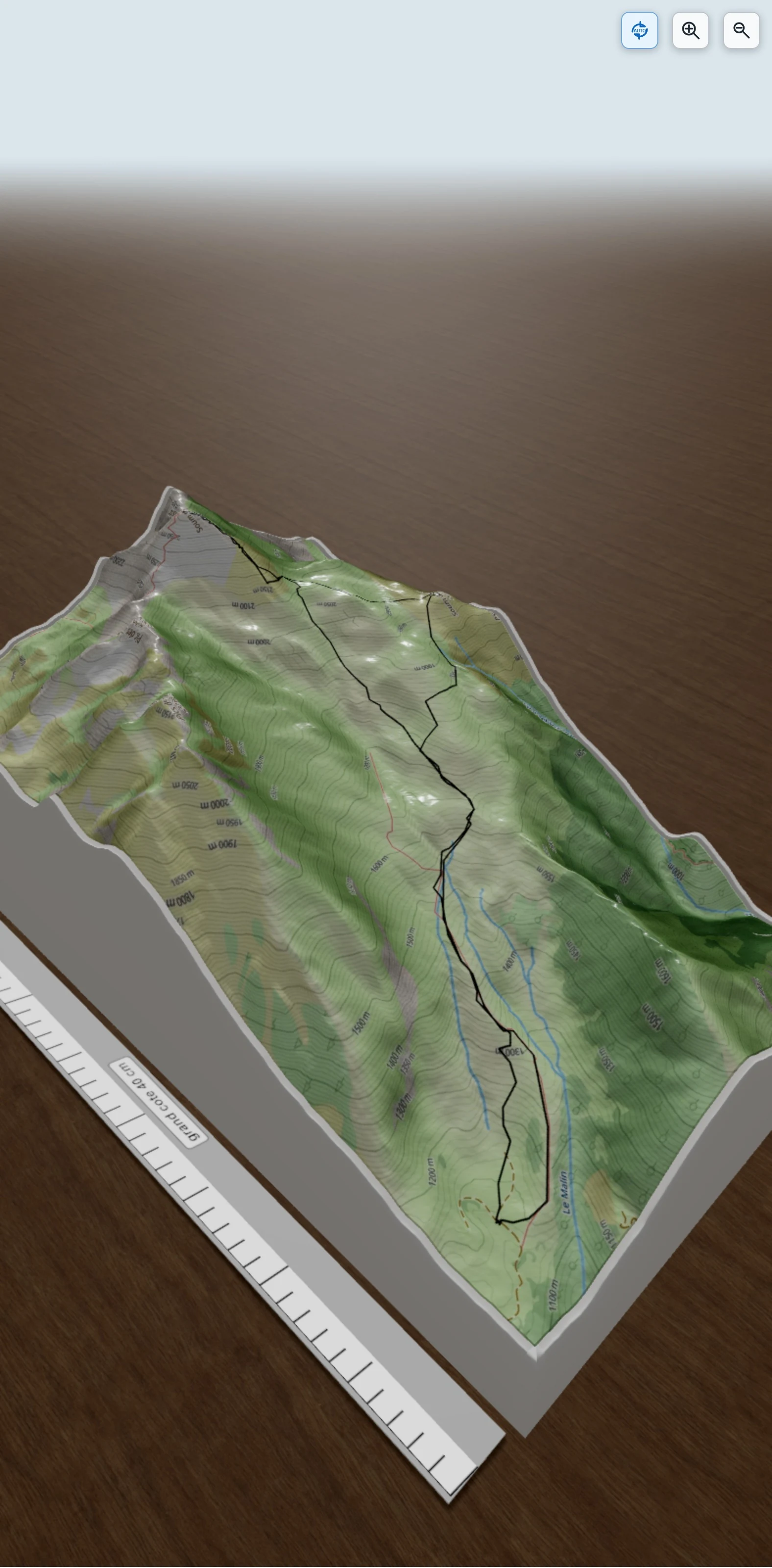 Carte en relief 3D de Soum de LEVISTE LAGETTE en circuit, avec relief topographique