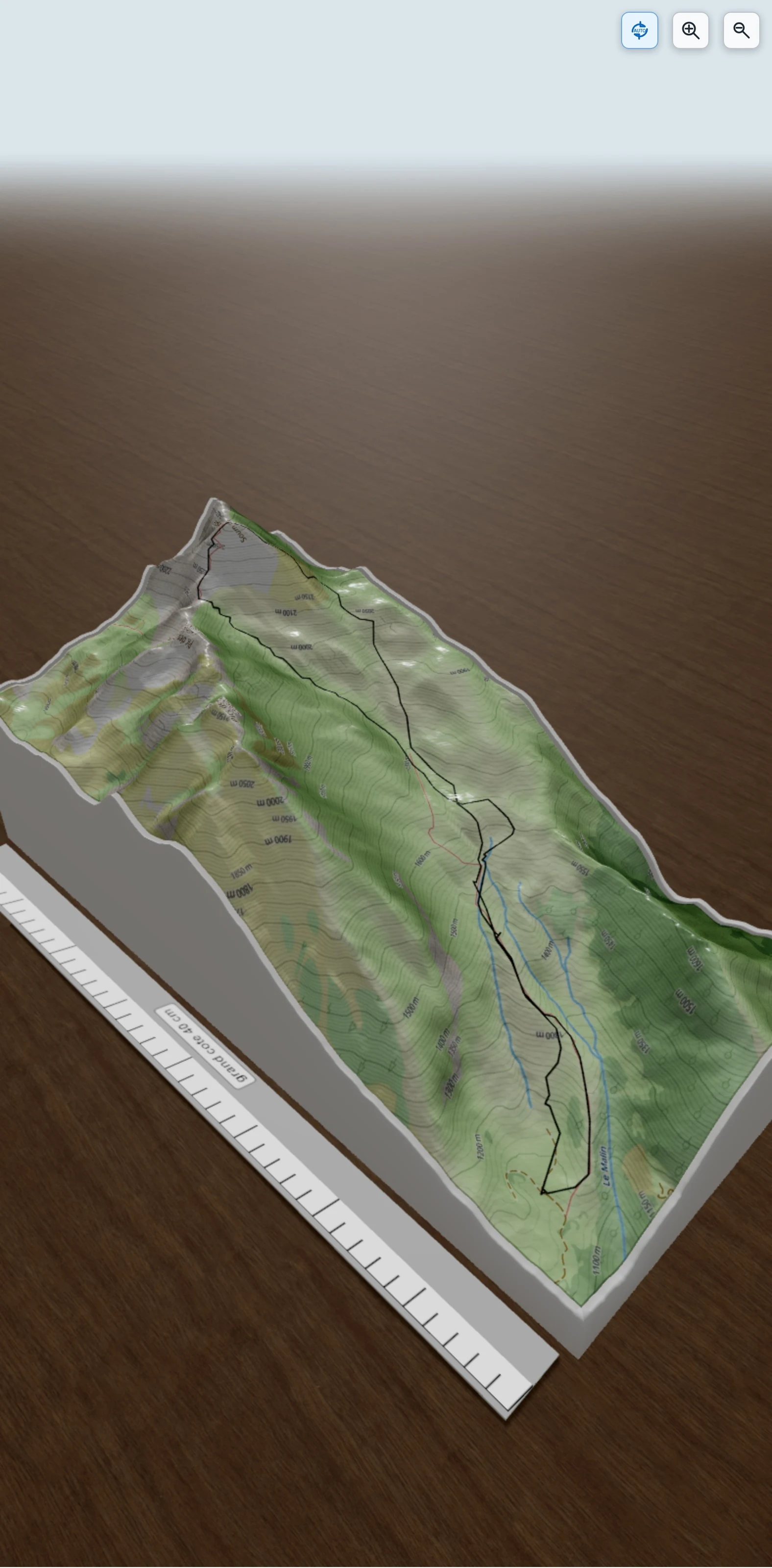 Carte en relief 3D de Soum de Léviste par Hourquette de BÔO, avec relief topographique