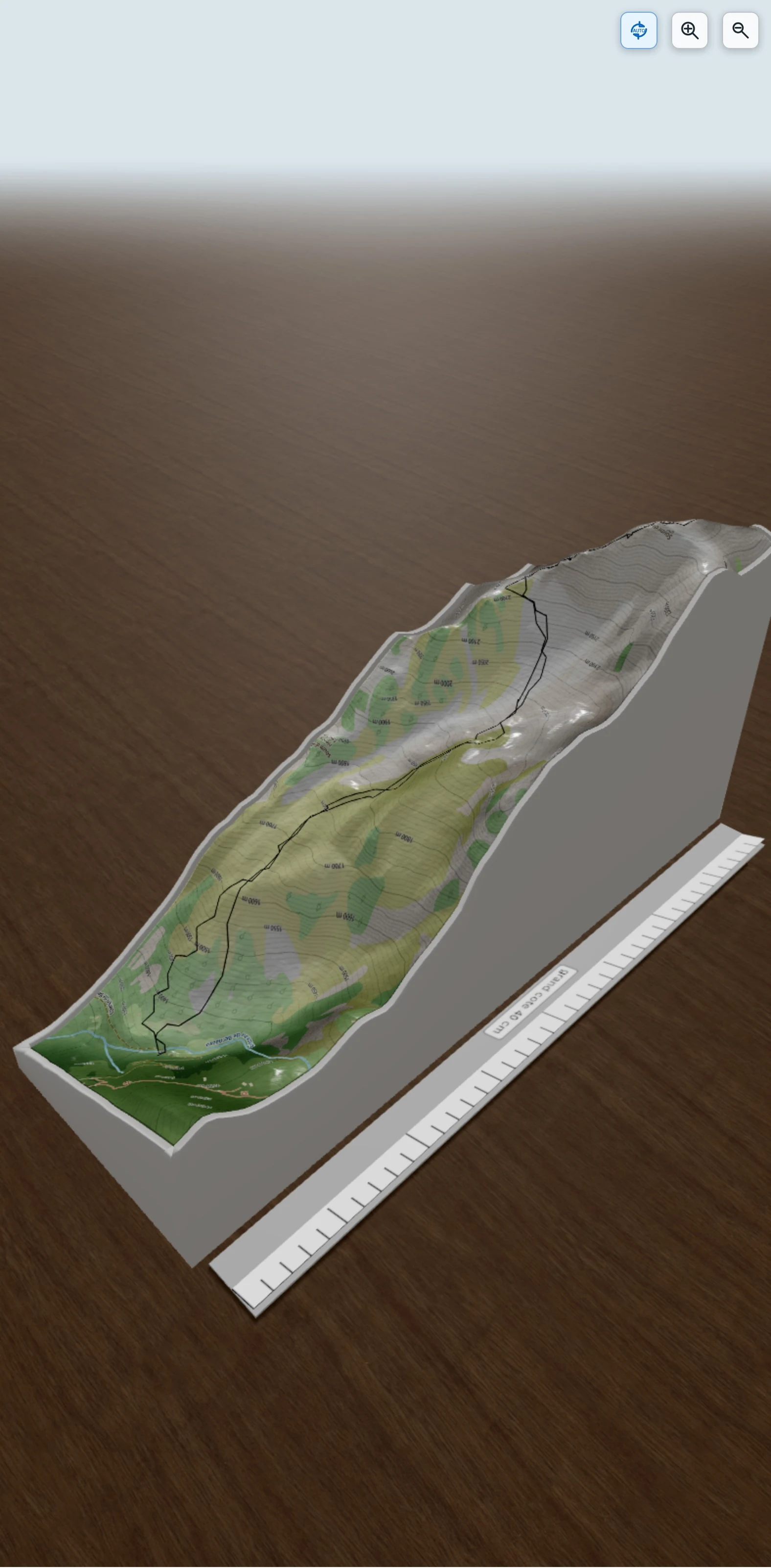 Carte en relief 3D de soum de naou costes, avec relief topographique