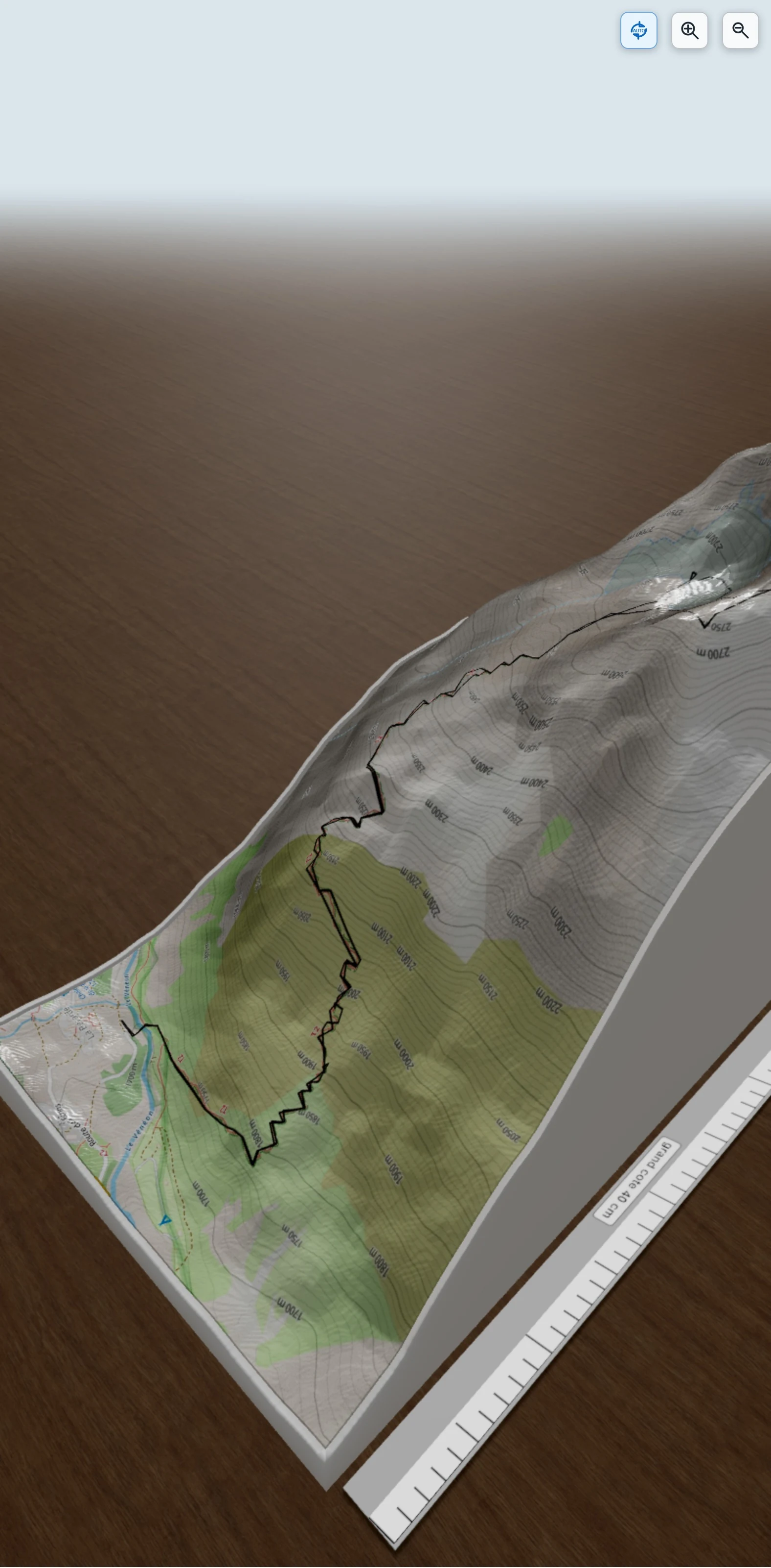 Carte en relief 3D de Sous la Grande Aiguille de la Bérarde, puis jusqu'à sa première antécime nord-nord-est, St-Christophe-en-Oisans, Isère, avec relief topographique